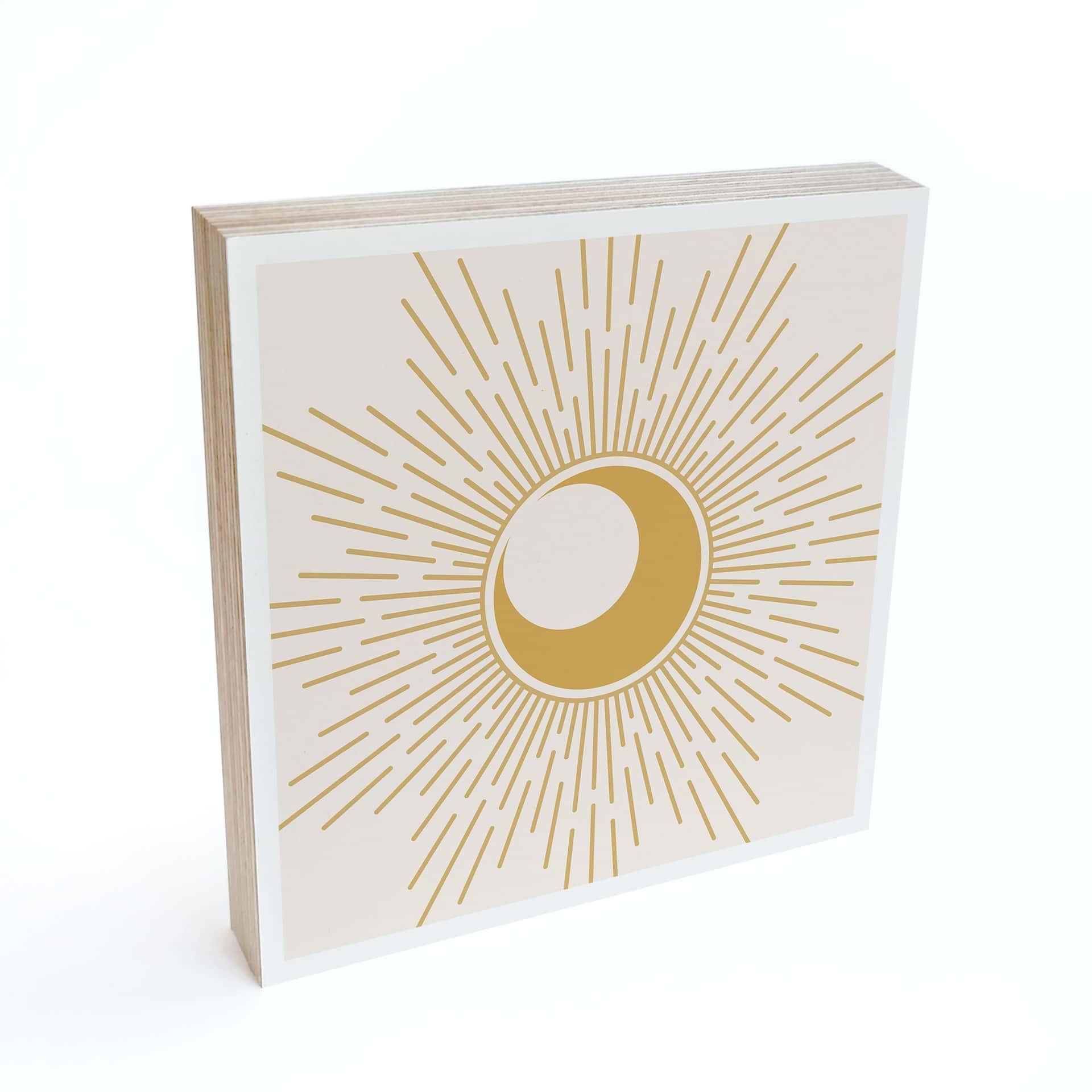 Billede af træ til at sætte op - Gyldne solstråler - KsanaKalpa - 15x15 cm