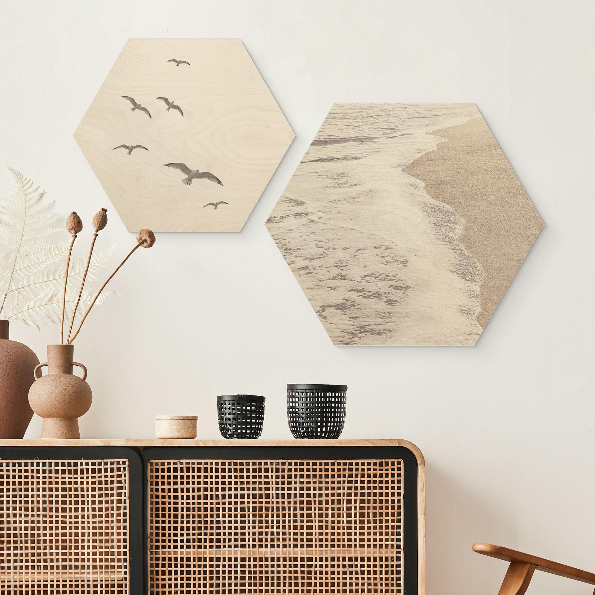 Sekskantet træ Lyden af havet - 1X Studio