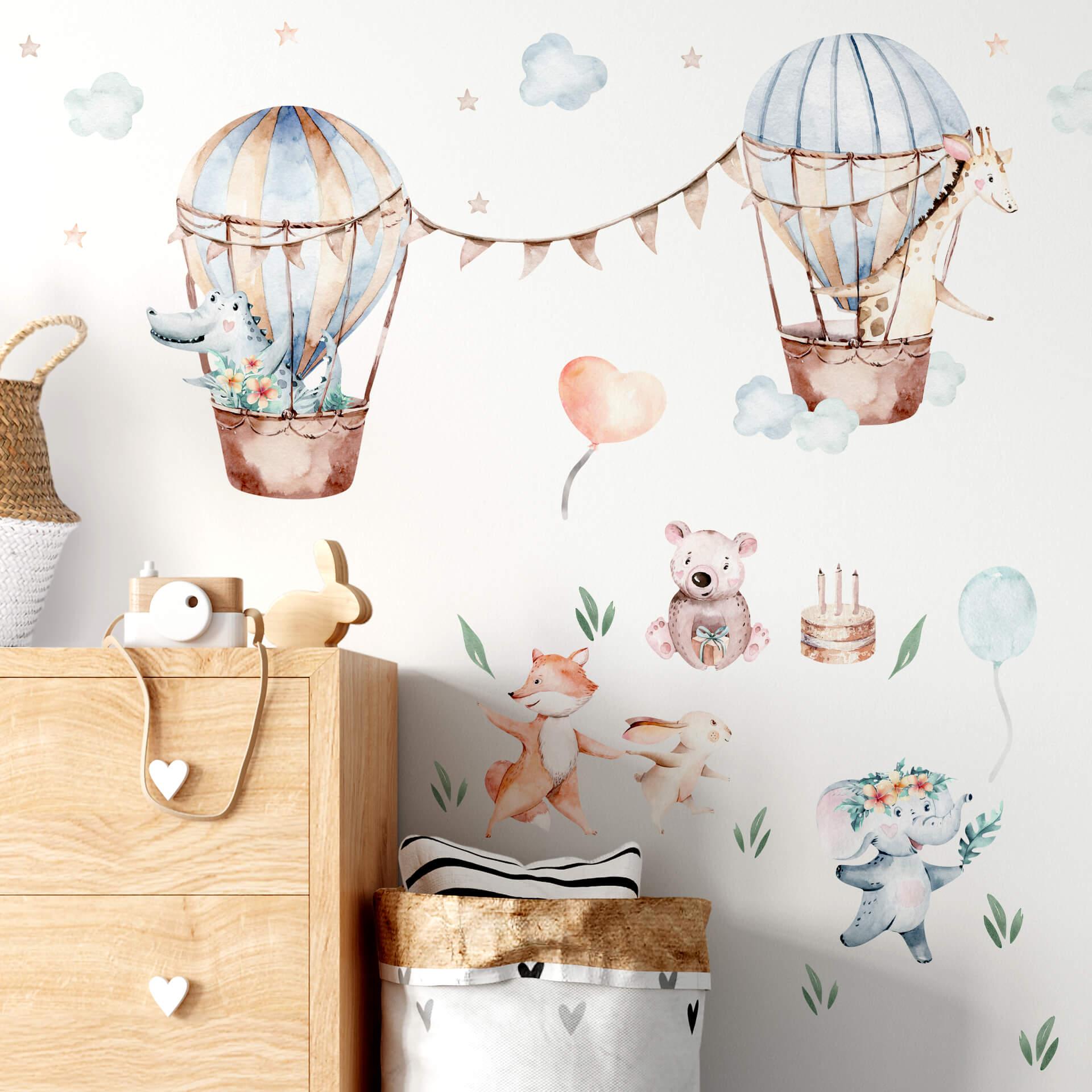Muursticker Set Kvilis - Dierenvrienden met Ballon (29-delig)