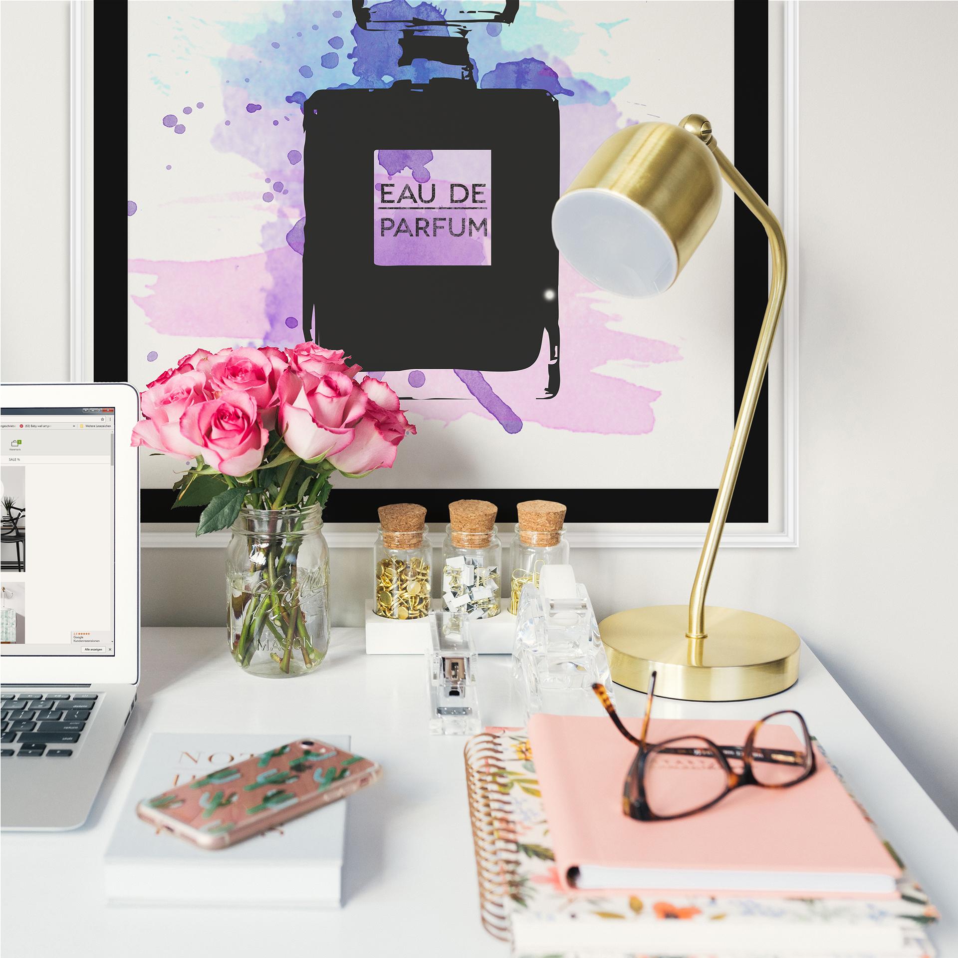 Wallprint W - Eau de Parfum Aquarell - Grau
