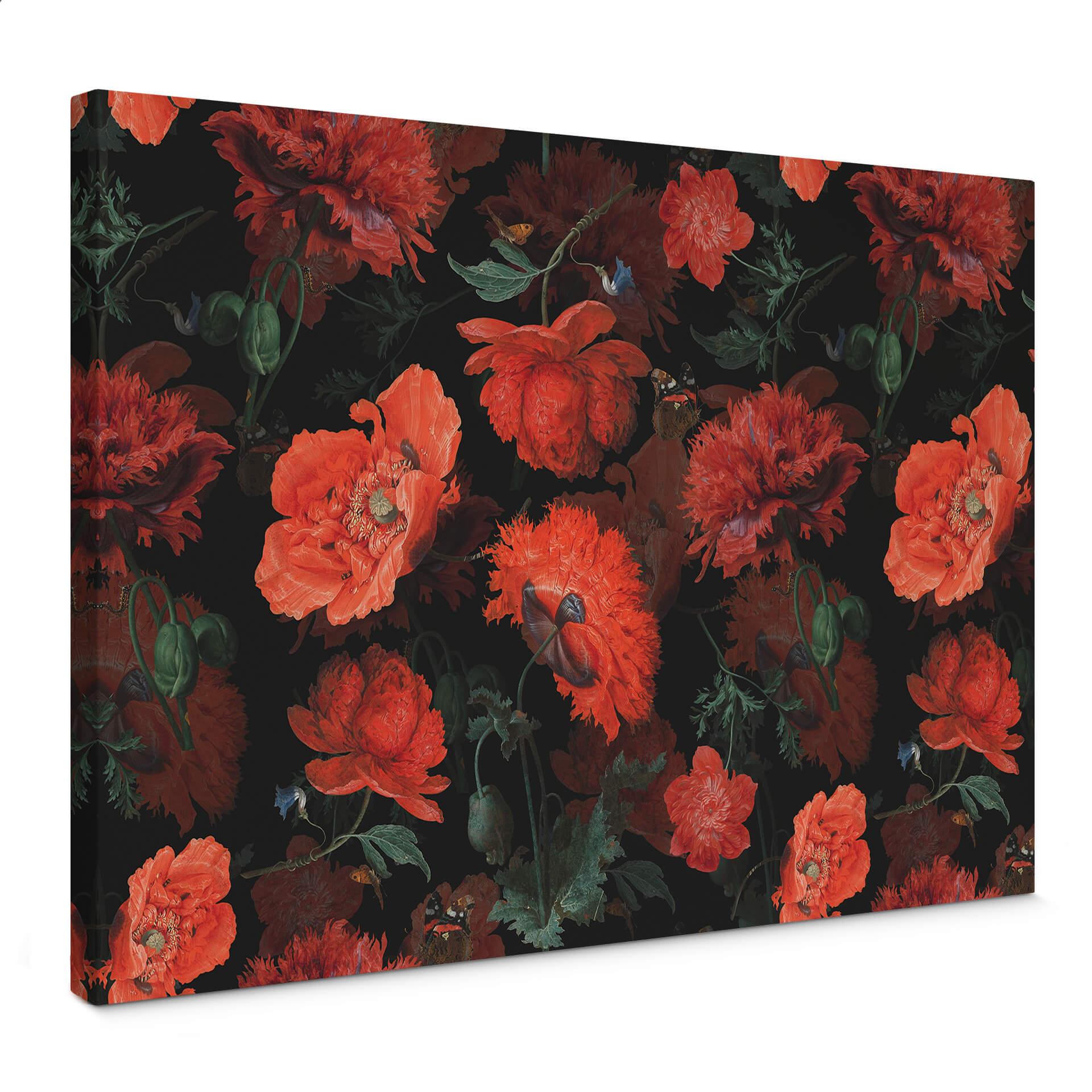 Canvastavla UN Designs - Röda blommor