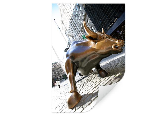 Zelfklevende Poster - Charging Bull
