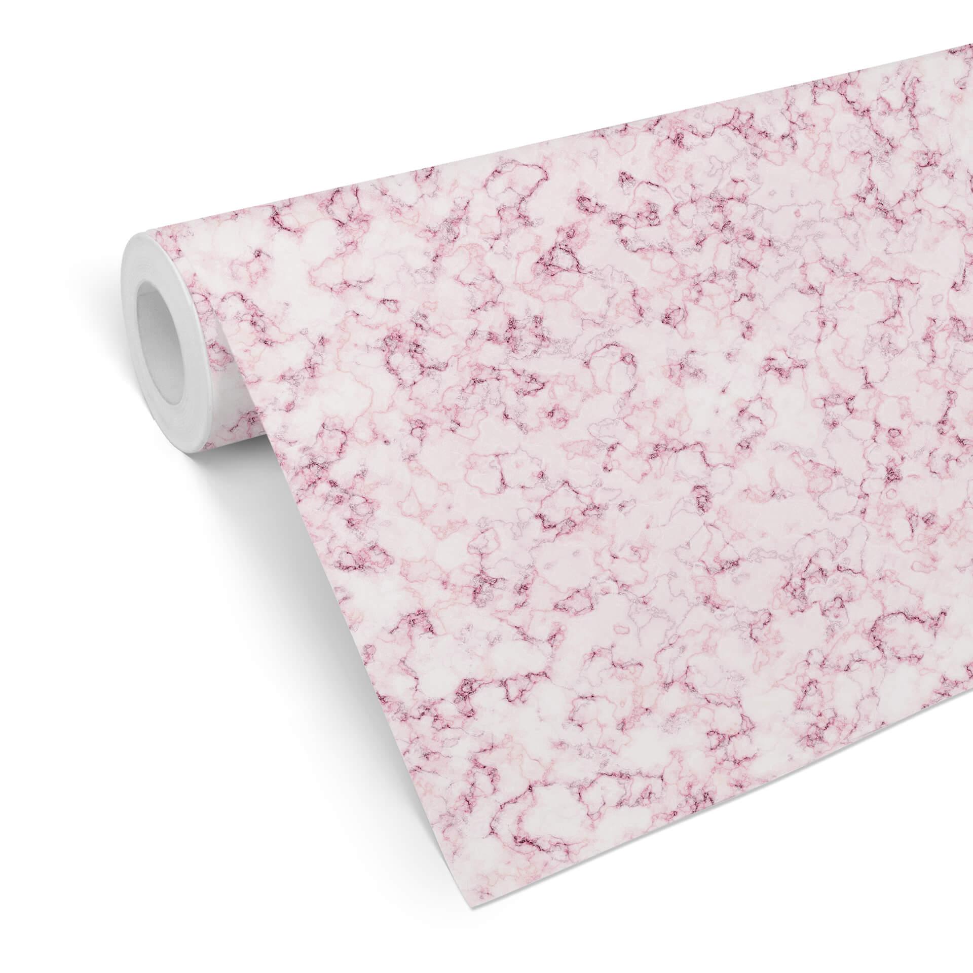 Tapet med mønster - marmor - pink