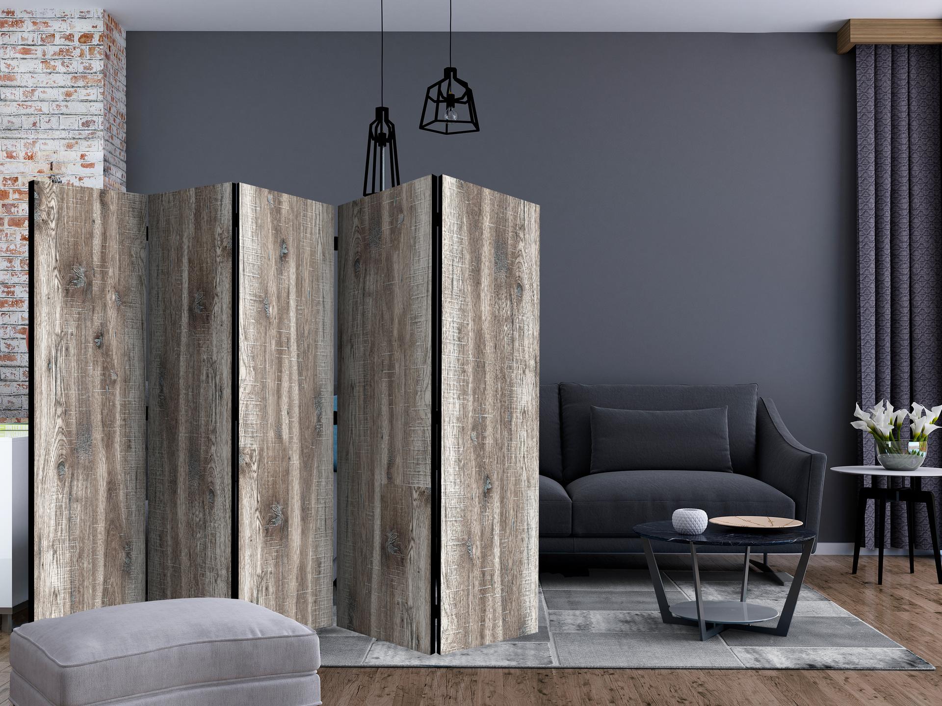 Divisorio per camera - Legno elegante, 5 pezzi - 225x172 cm