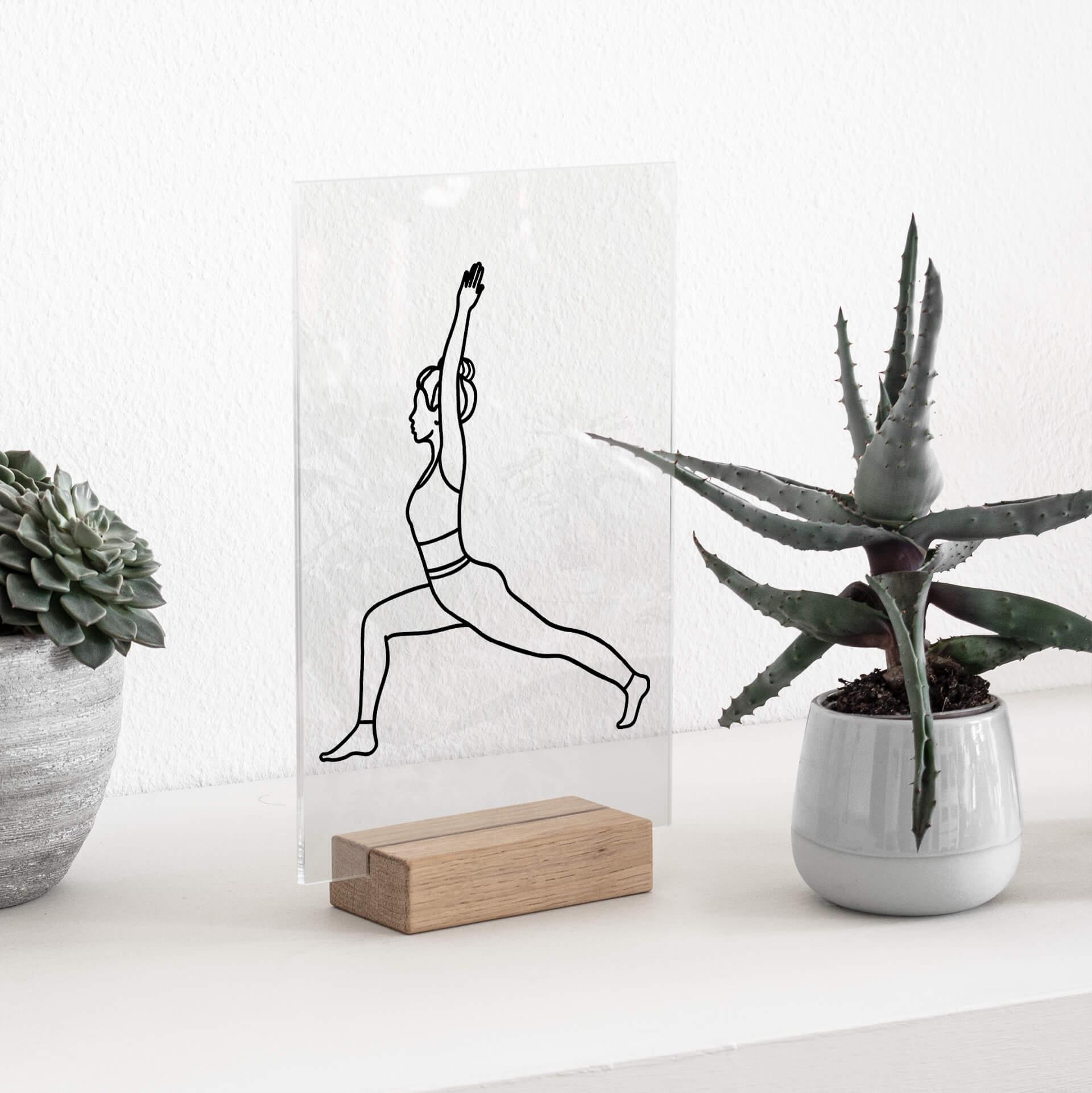 Acrylglas Tafeldecoratie Yoga - Line Art