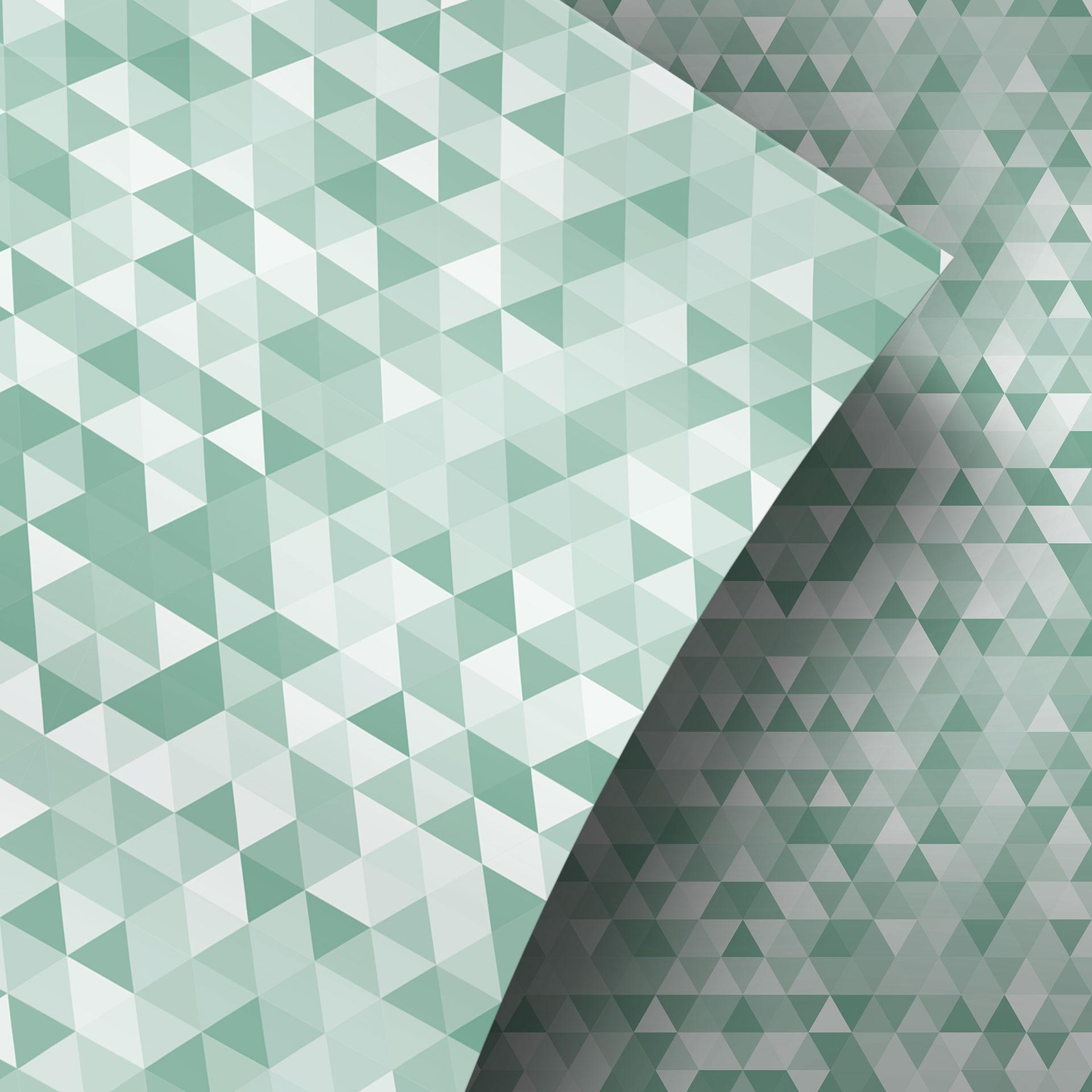 Møbelfolie, dekorativ folie - kan tørres af - Triangles 01 - Grøn