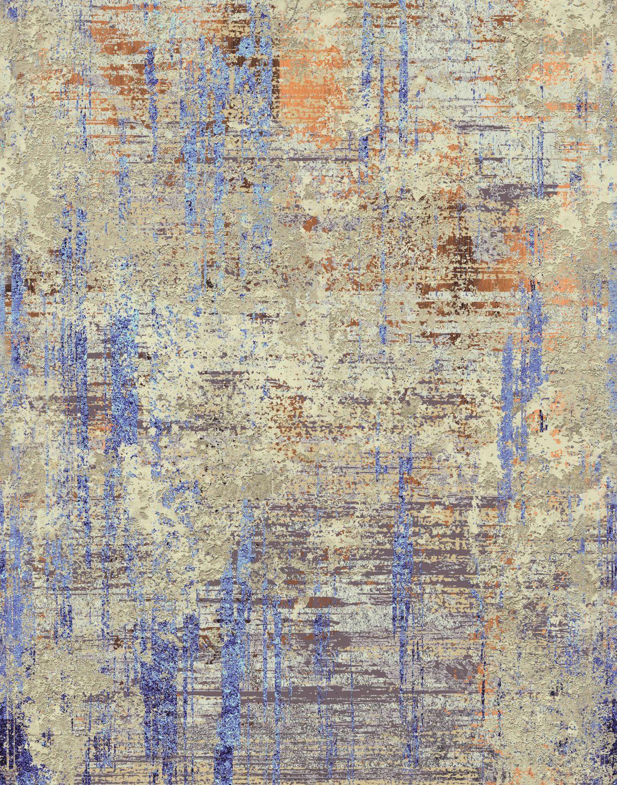 Fototapet Abstrakt vægtekstur i beige med rust og lilla i brugt 2,7 x 2,12 m
