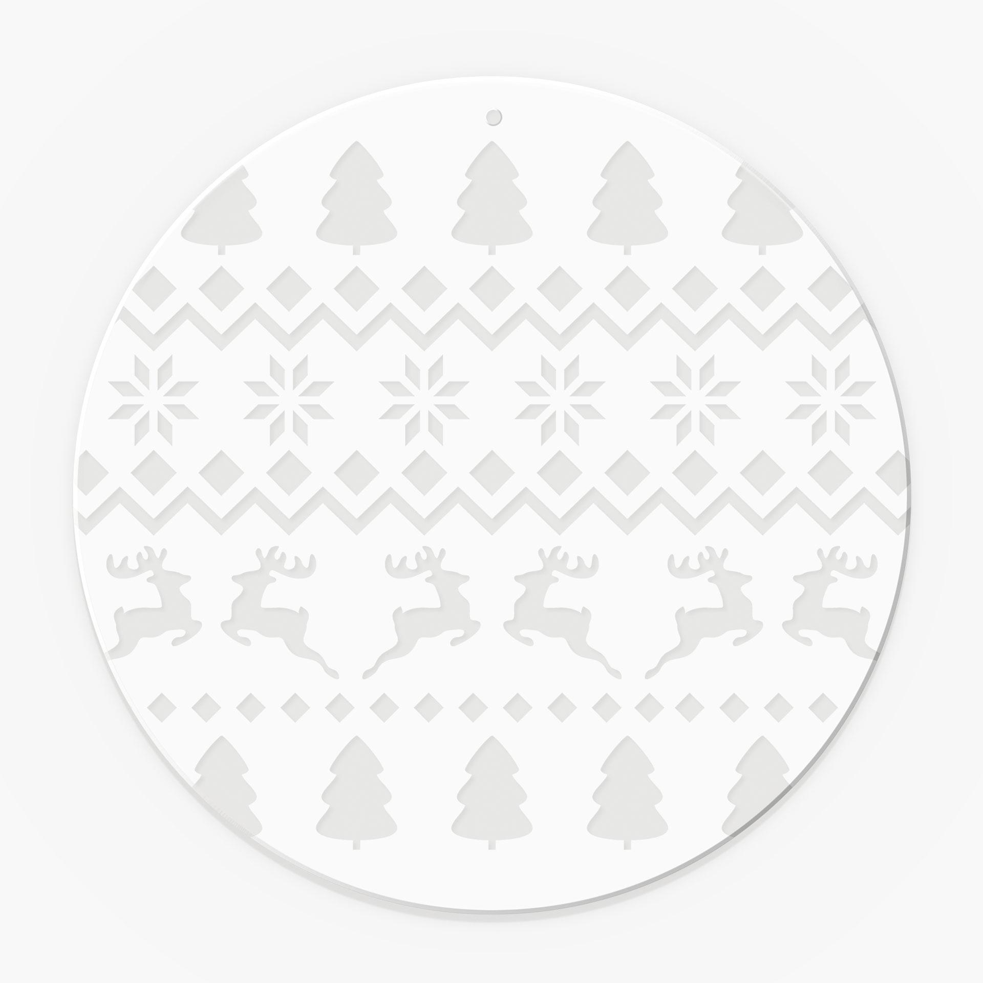 Acrylplaat Kerstpatroon om op te hangen - ronde