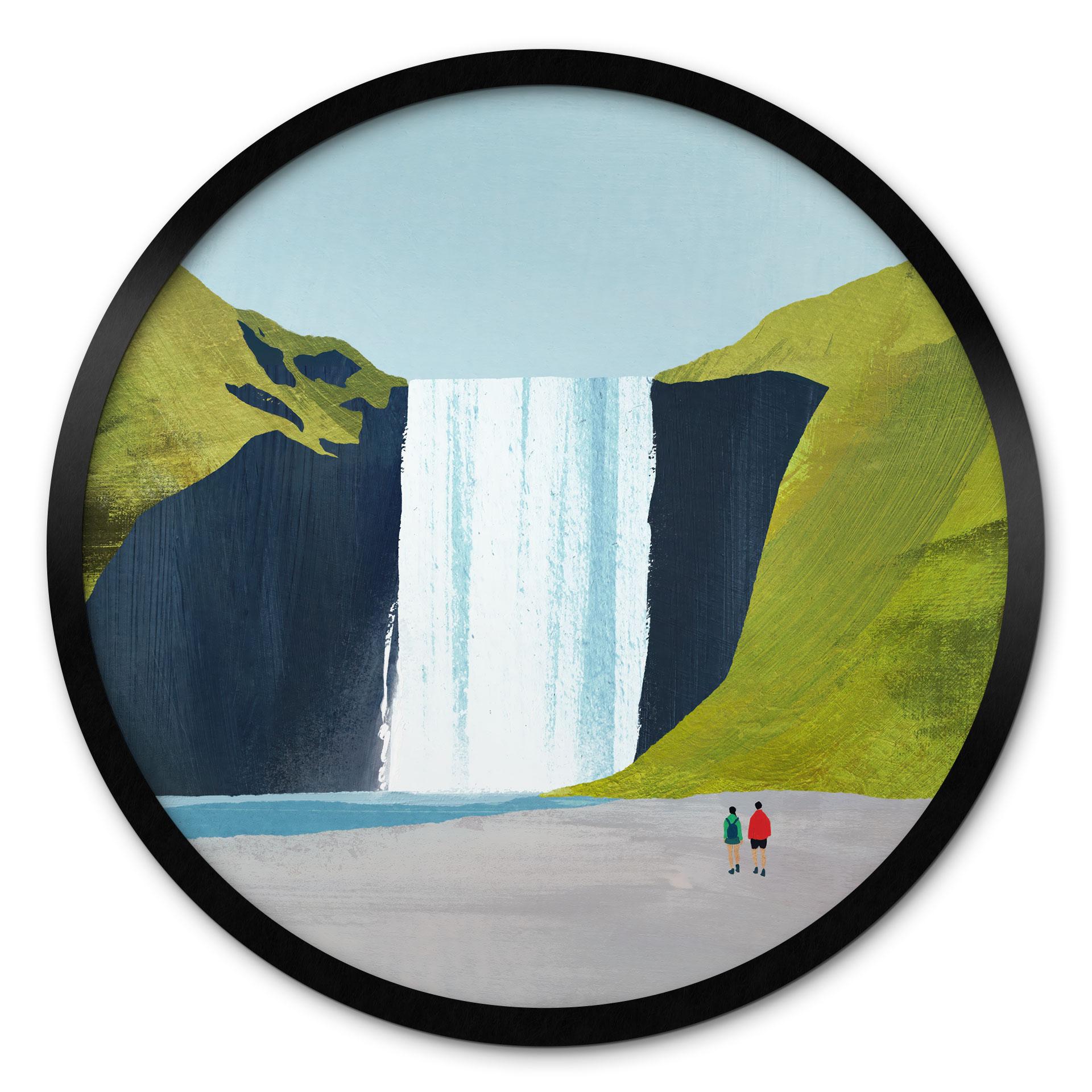 Poster Waterval in de bergen - Rivers - Rond