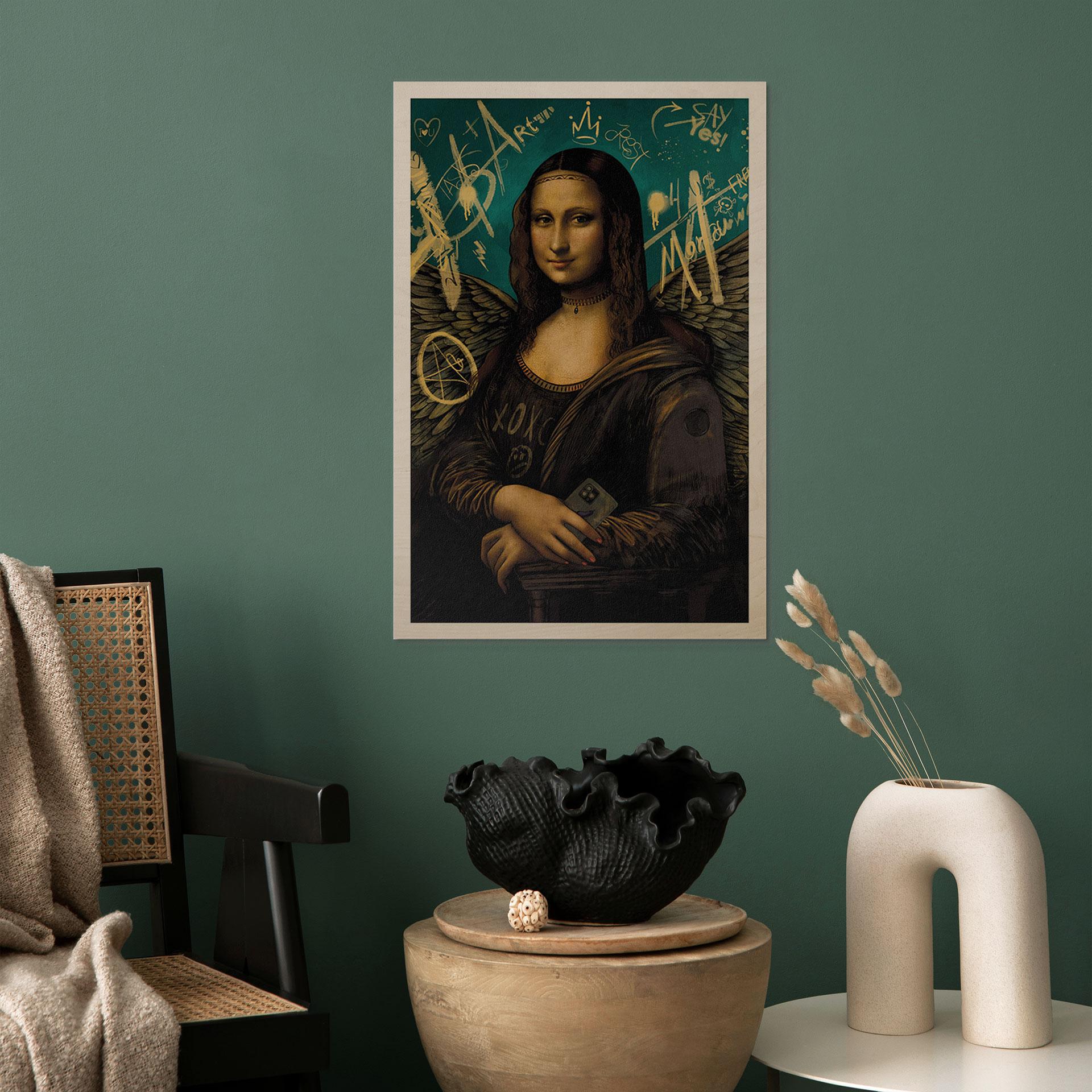 Træplakat Mona Lisa - modern