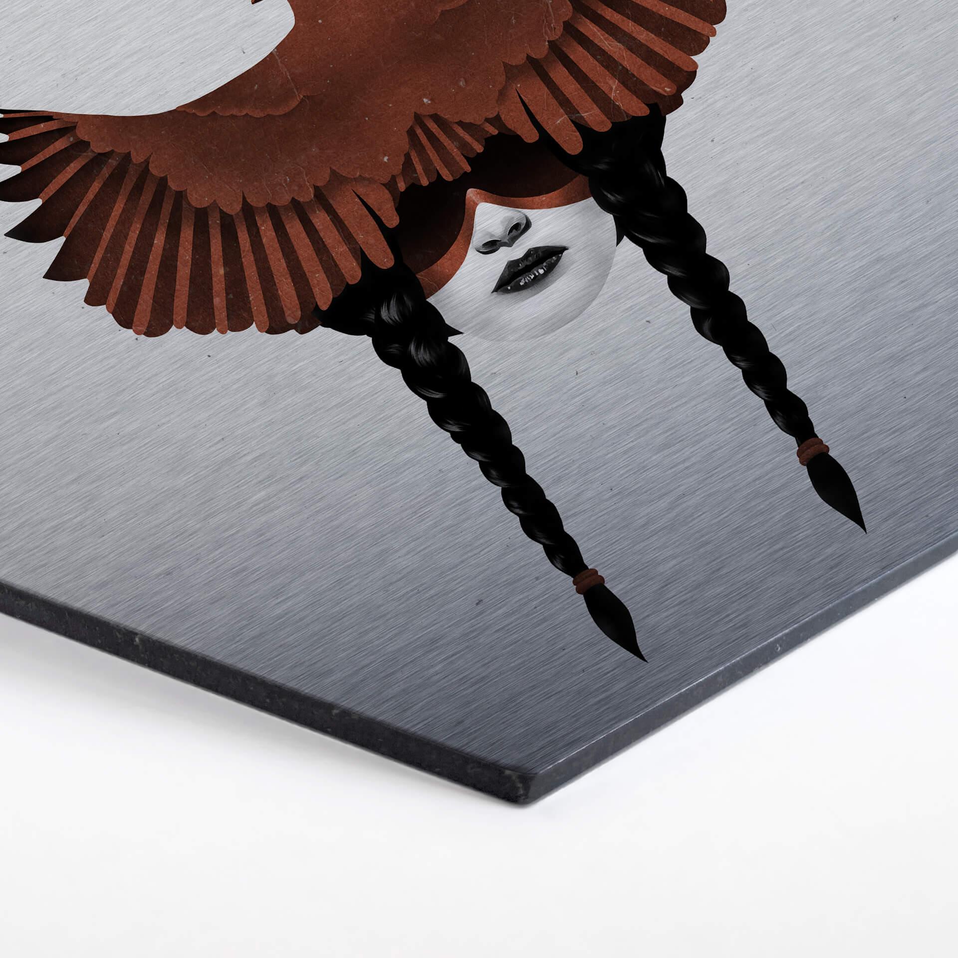 Hexagon Alu-Dibond Zilvereffect -