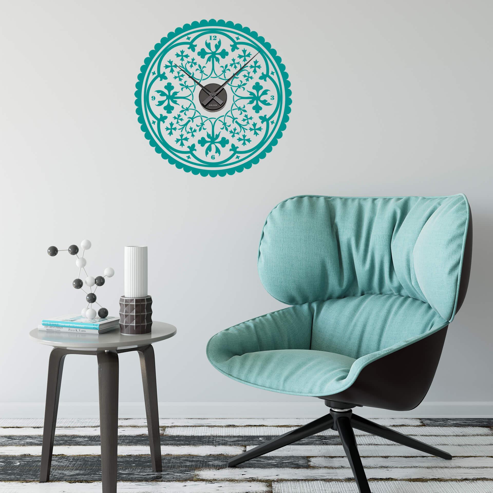 Wandtattoo Ornament Wanduhr - 46x46 cm