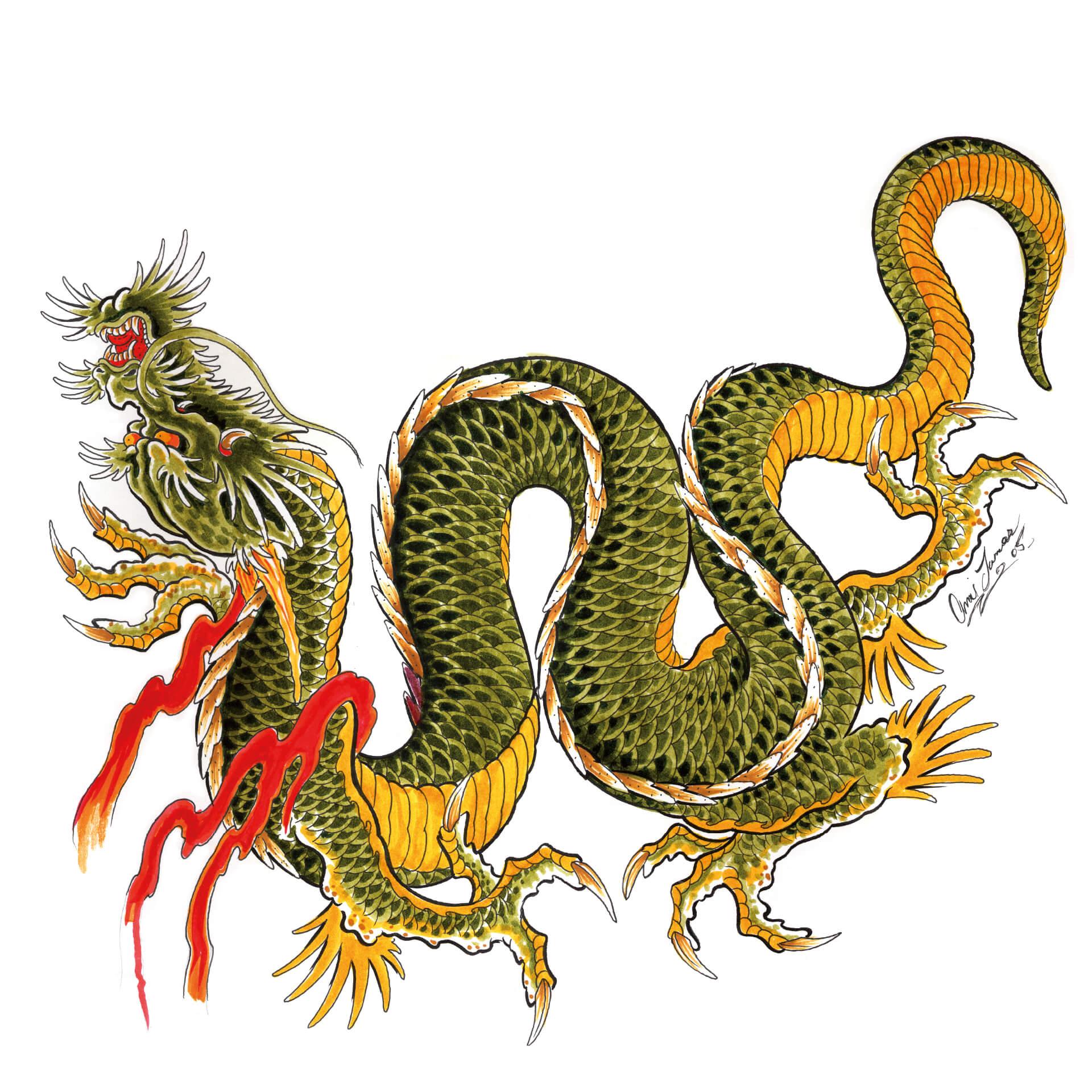 Fensterbild Miami Ink Drache