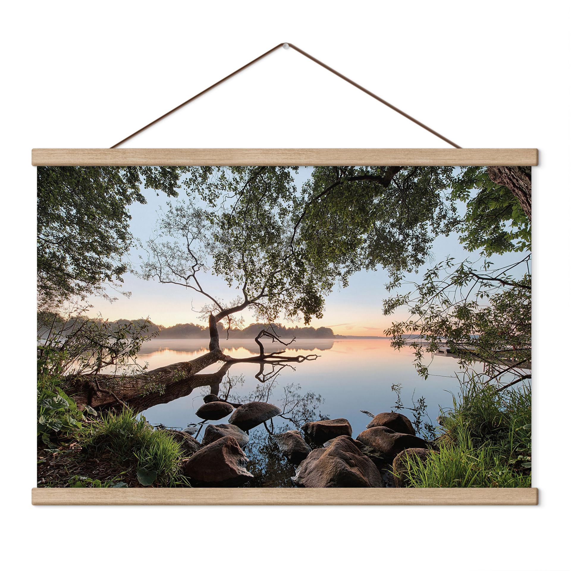 Textielposter Uitzicht op het meer - Keller