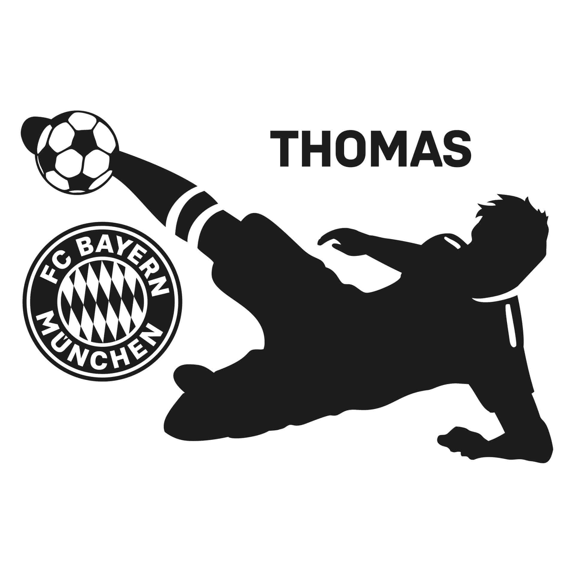 Wandtattoo + Name FCB Fußballer 01
