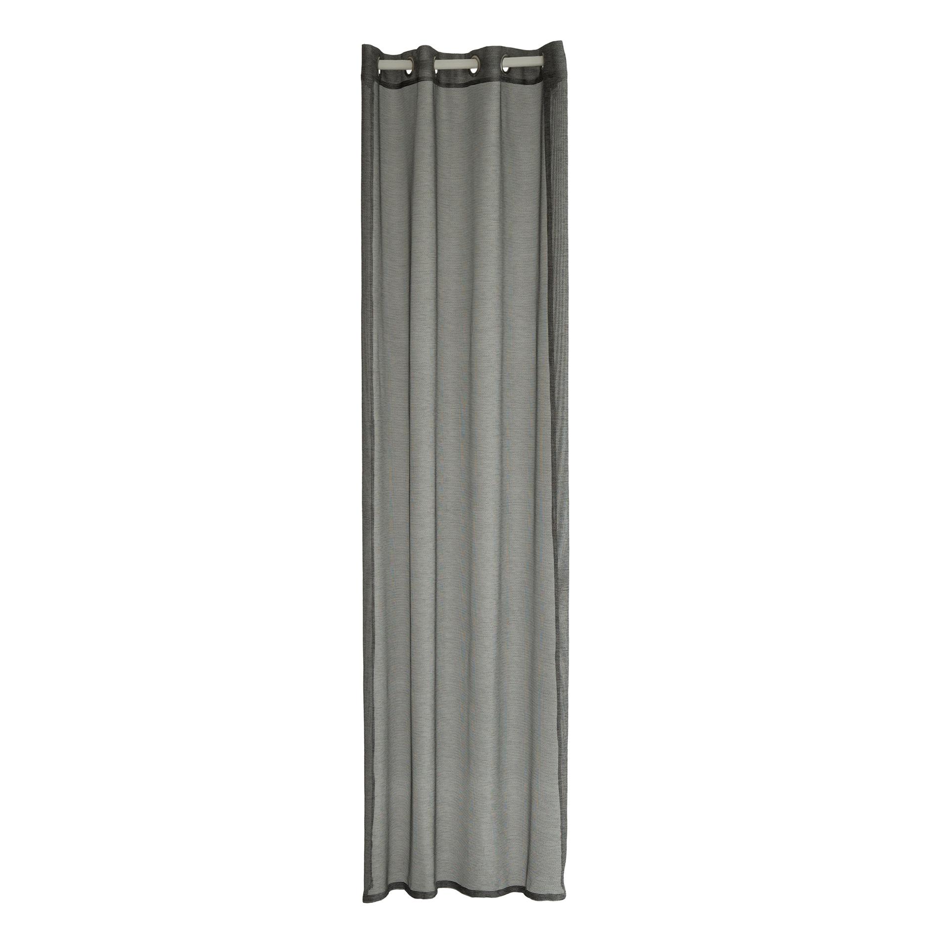 Ösenvorhang silber und anthrazit - Uni Ösenschal - Uni Gardine