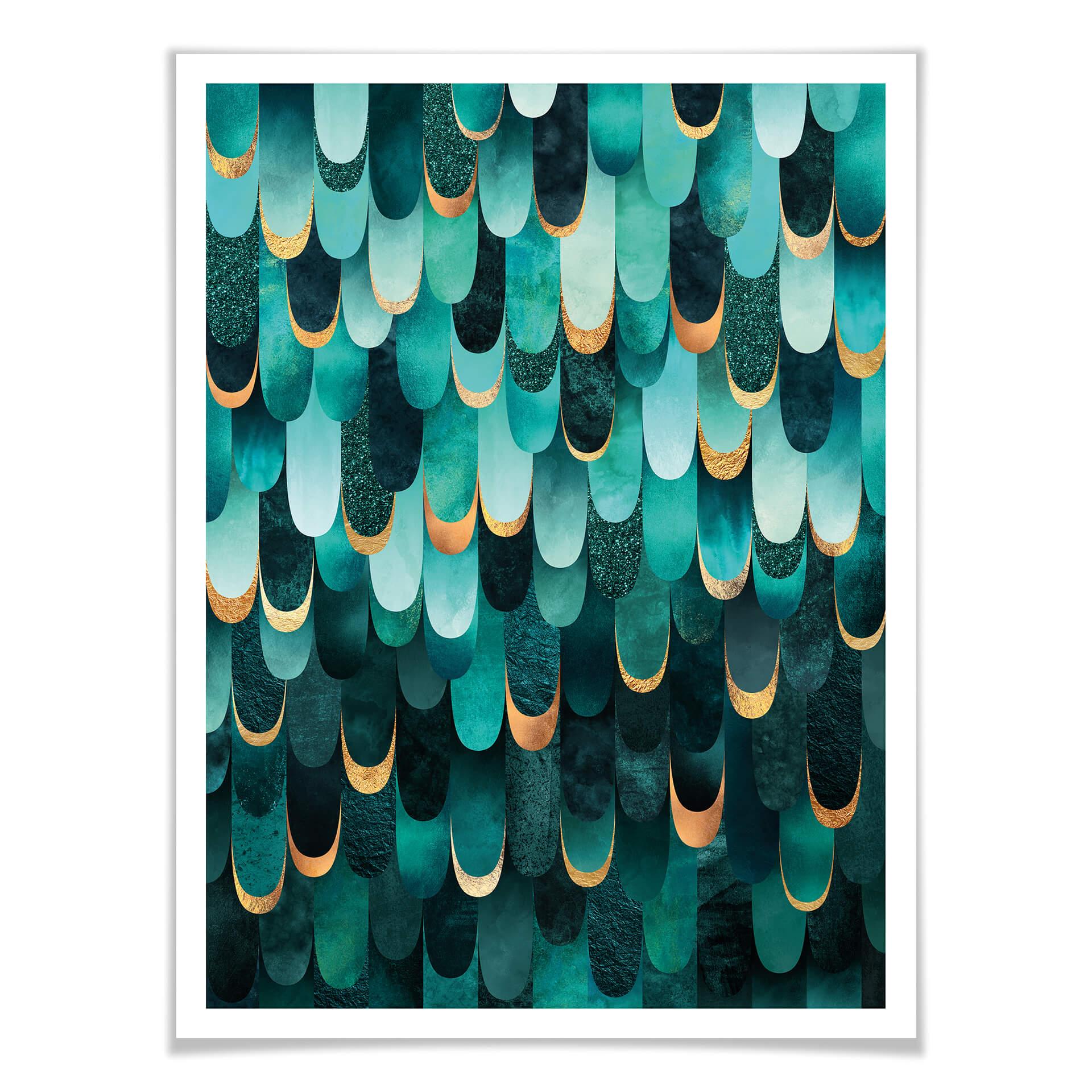 Frederiksson Plakat - Turquoise Feathers
