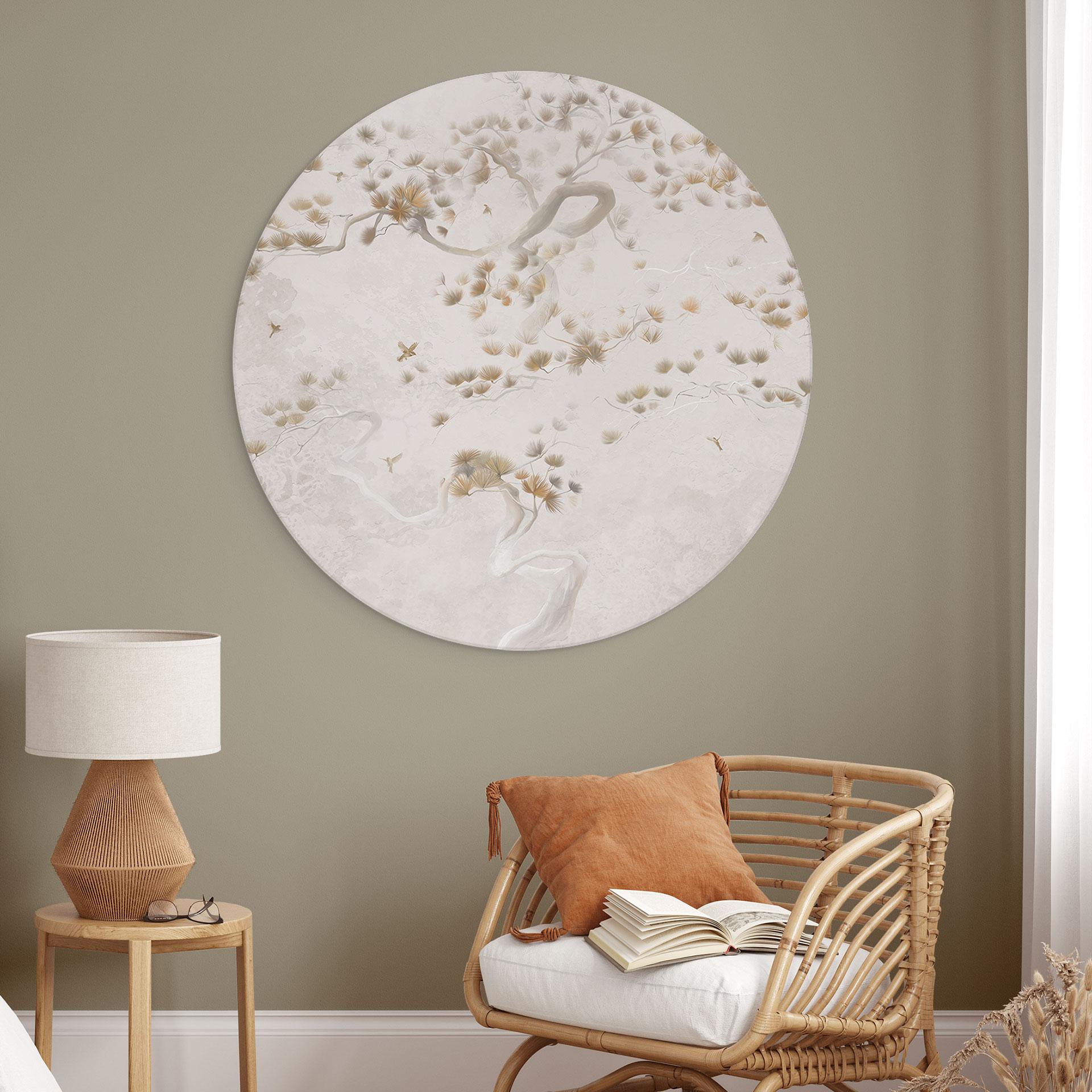 Wandbild Elegante Kiefer im asiatischen Stil - Ms Tiff - Alu-Dibond Rund