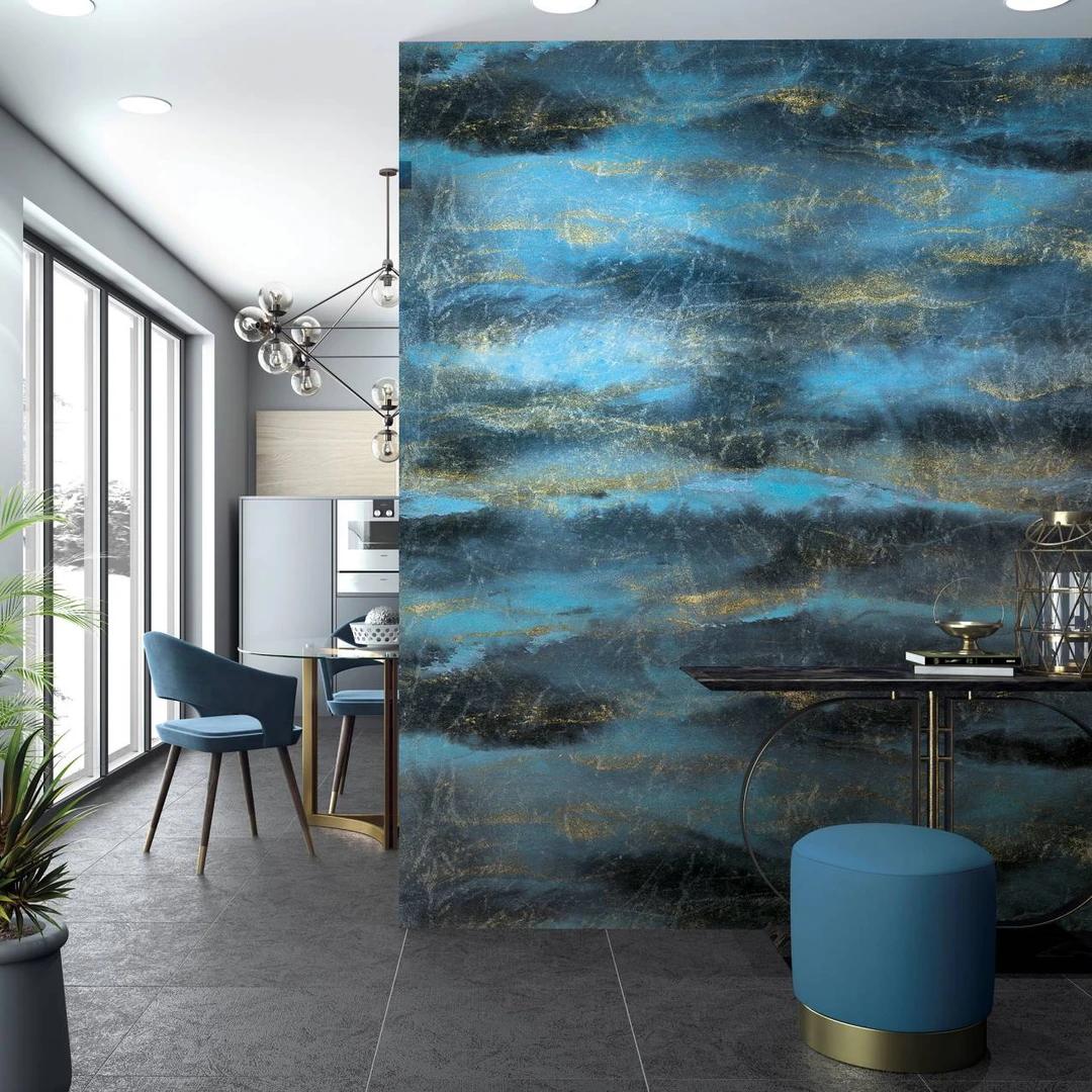 Fotobehang met golfmotief, zwarte structuur 2.70 x 2.12 m