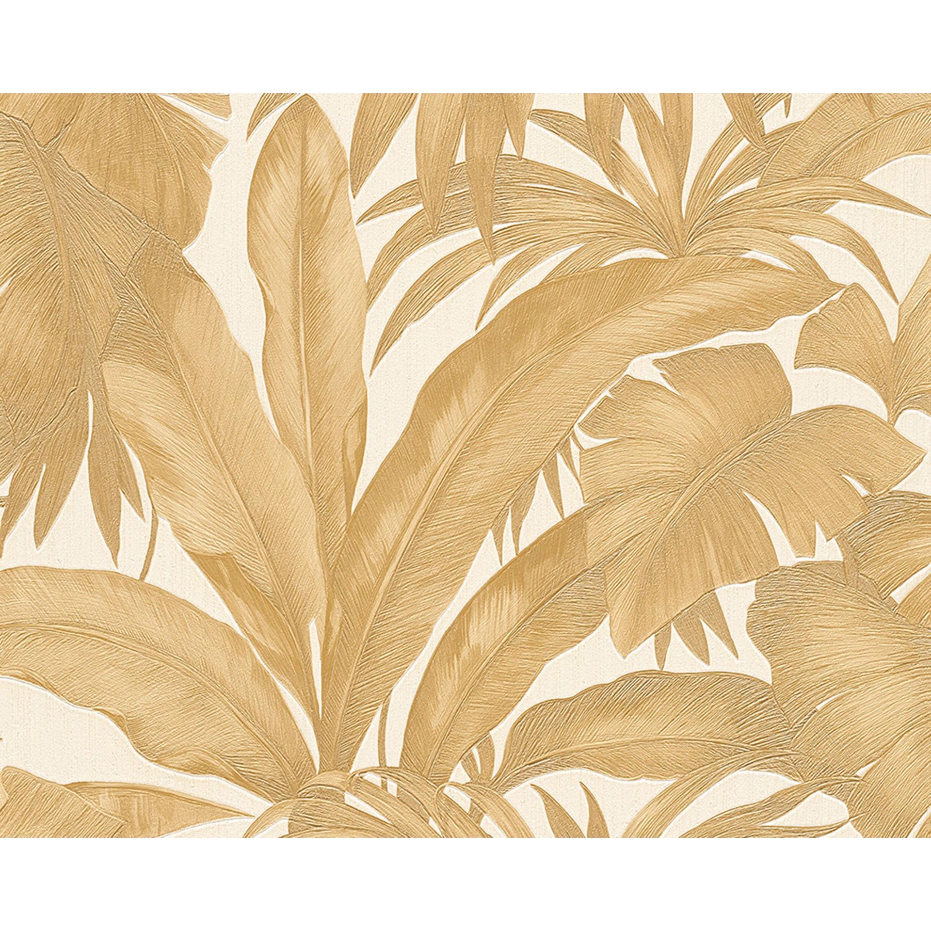 Versace fleecetapet Giungla palme guld, creme