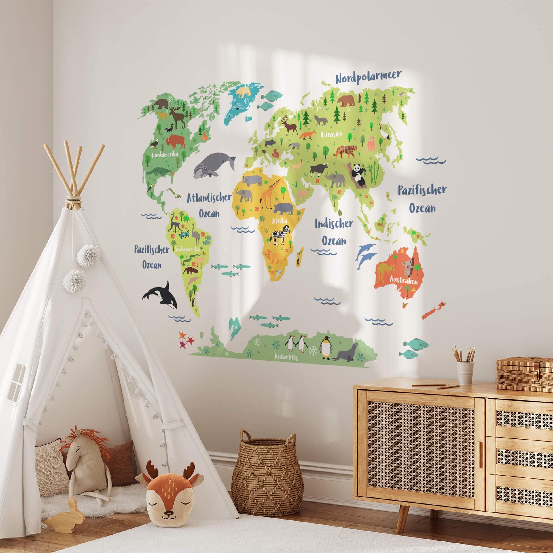 Wallsticker - Dyreverdenskort