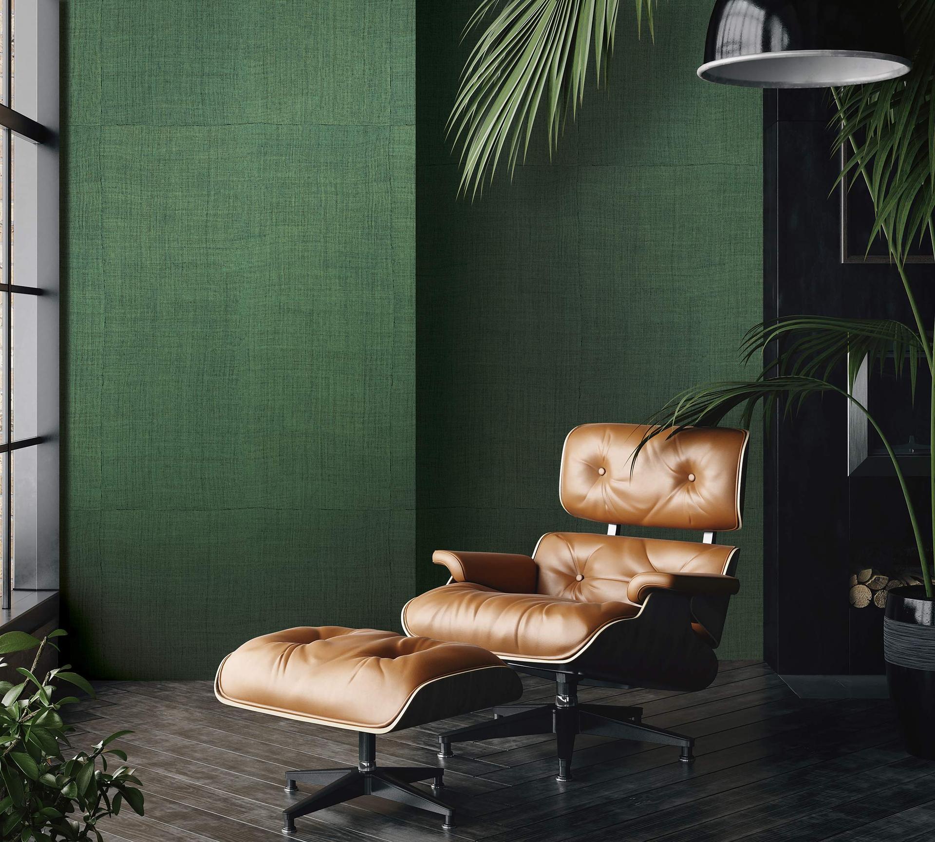 Fotobehang met geweven tegels, groene textuur 3.40 x 2.12 m