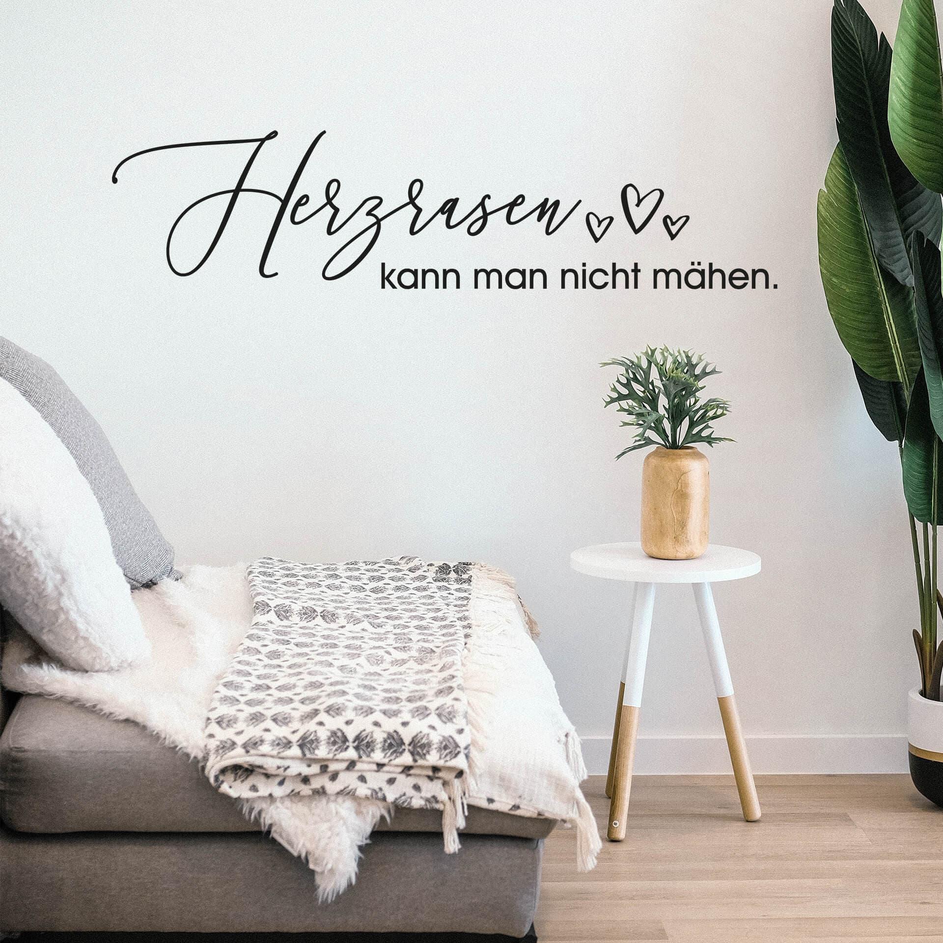 Wandtattoo Herzrasen kann man nicht mähen
