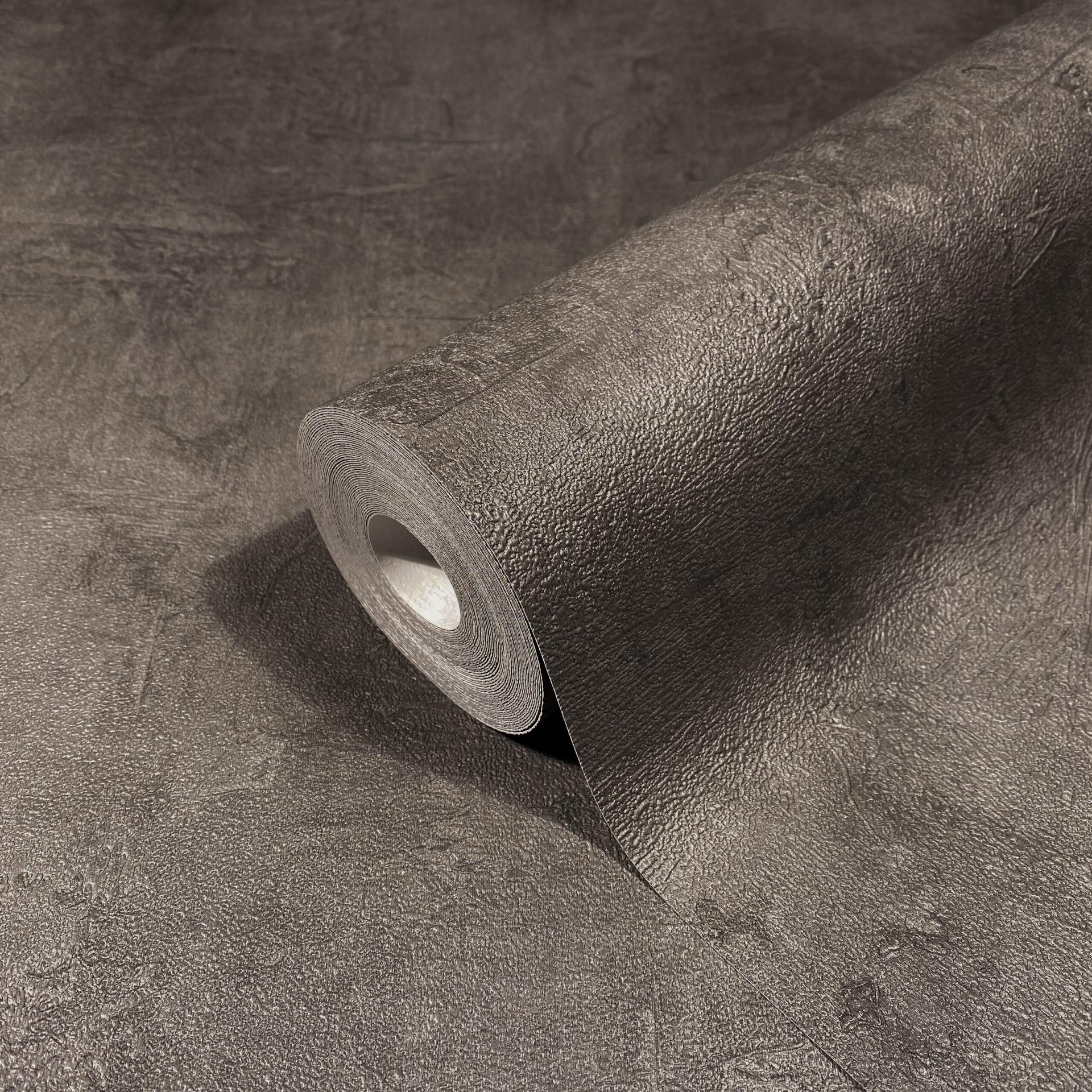 Non-woven tapet i betonlook, ensfarvet brun Tekstur