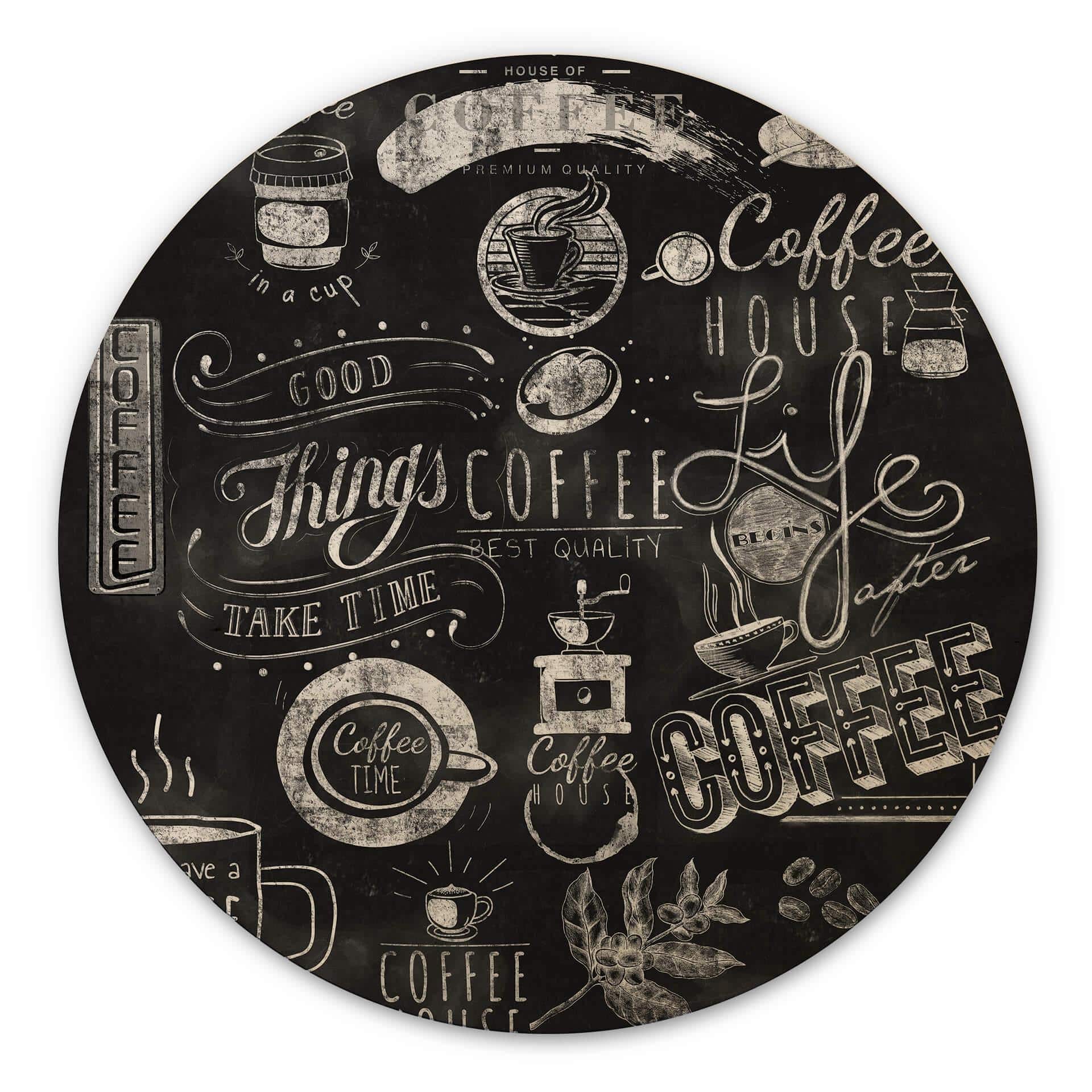 Billede af træ World of Coffee - rund