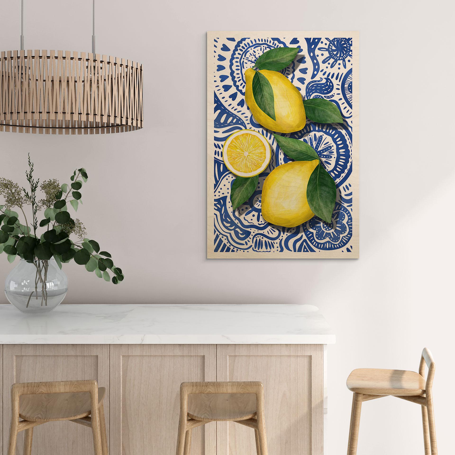 Houten Wanddecoratie Siciliaanse citroenen - EMELIEmaria