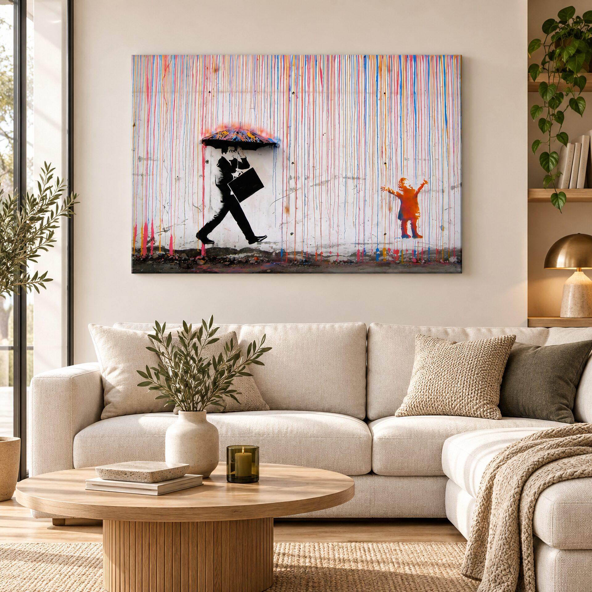 Canvas Banksy - Coloured Rain