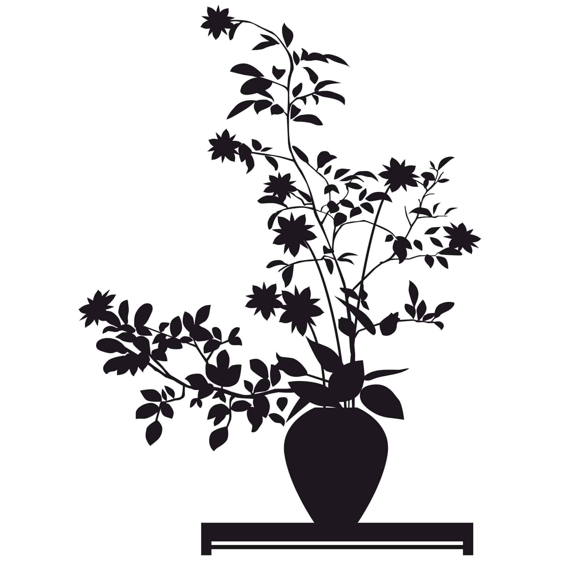 Muursticker Vaas met Bloemen
