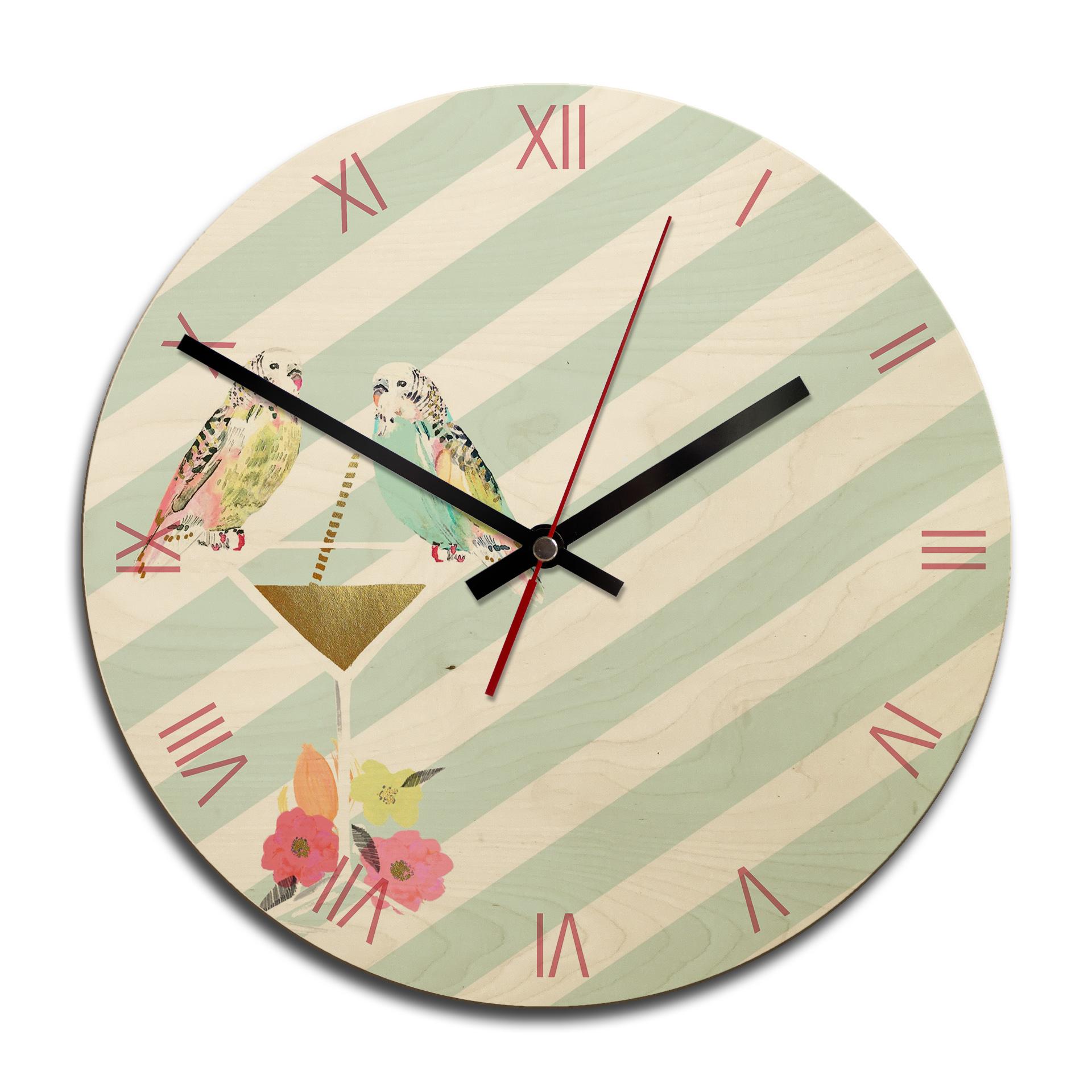 Horloge murale en bois - Party Birds