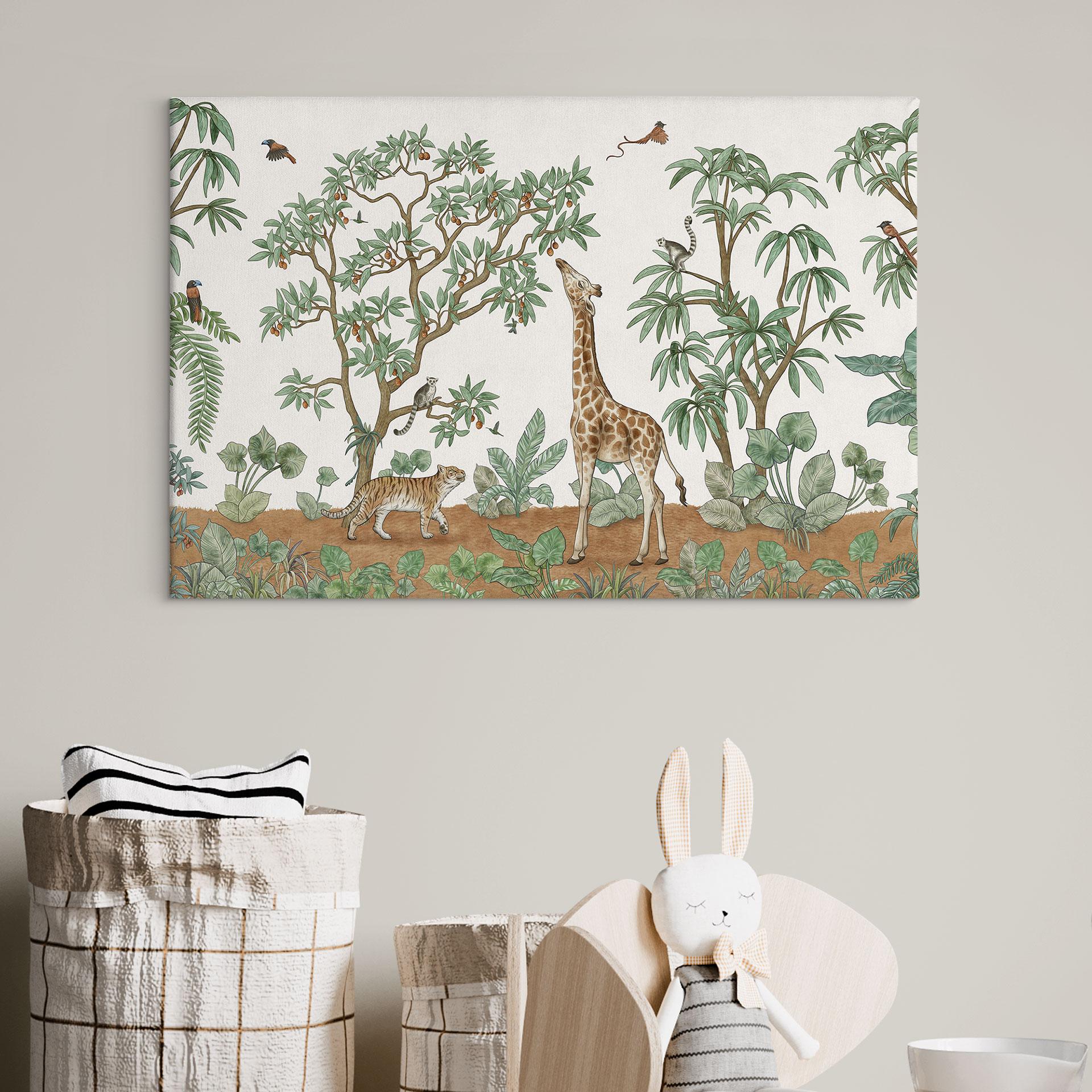 Canvasbillede skjult objekt jungledyr - Kikki Belle