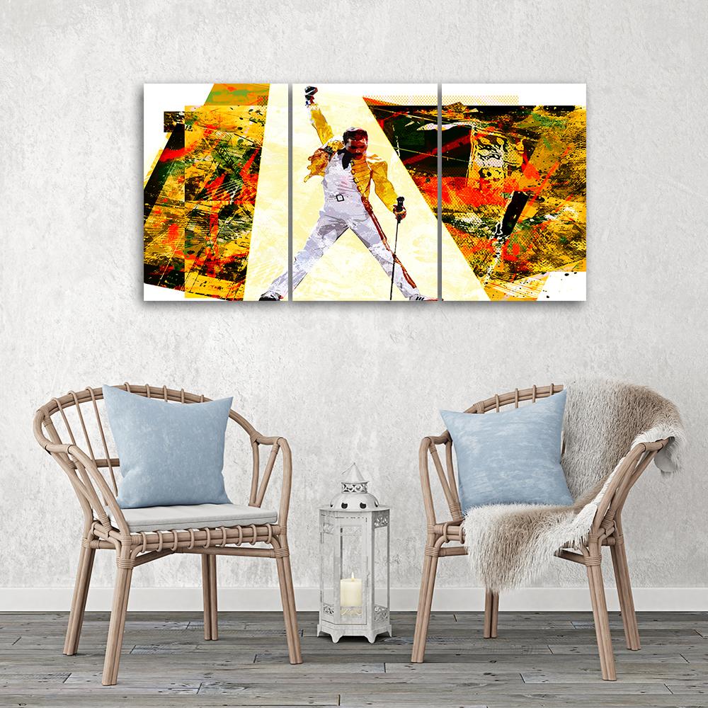 Leinwandbild 3-teilig, Freddie Mercury