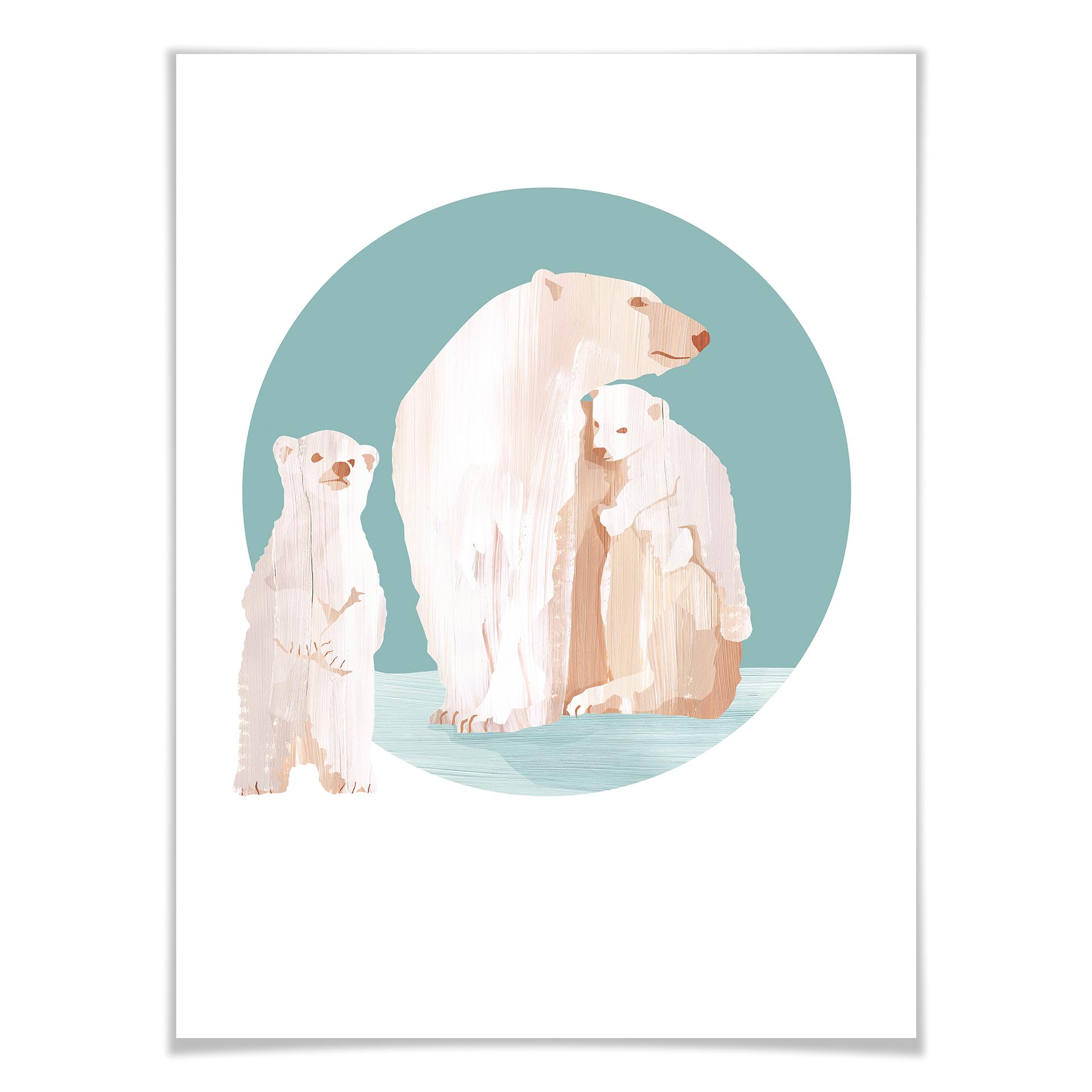 Póster Goed Blauw - La familia del oso polar