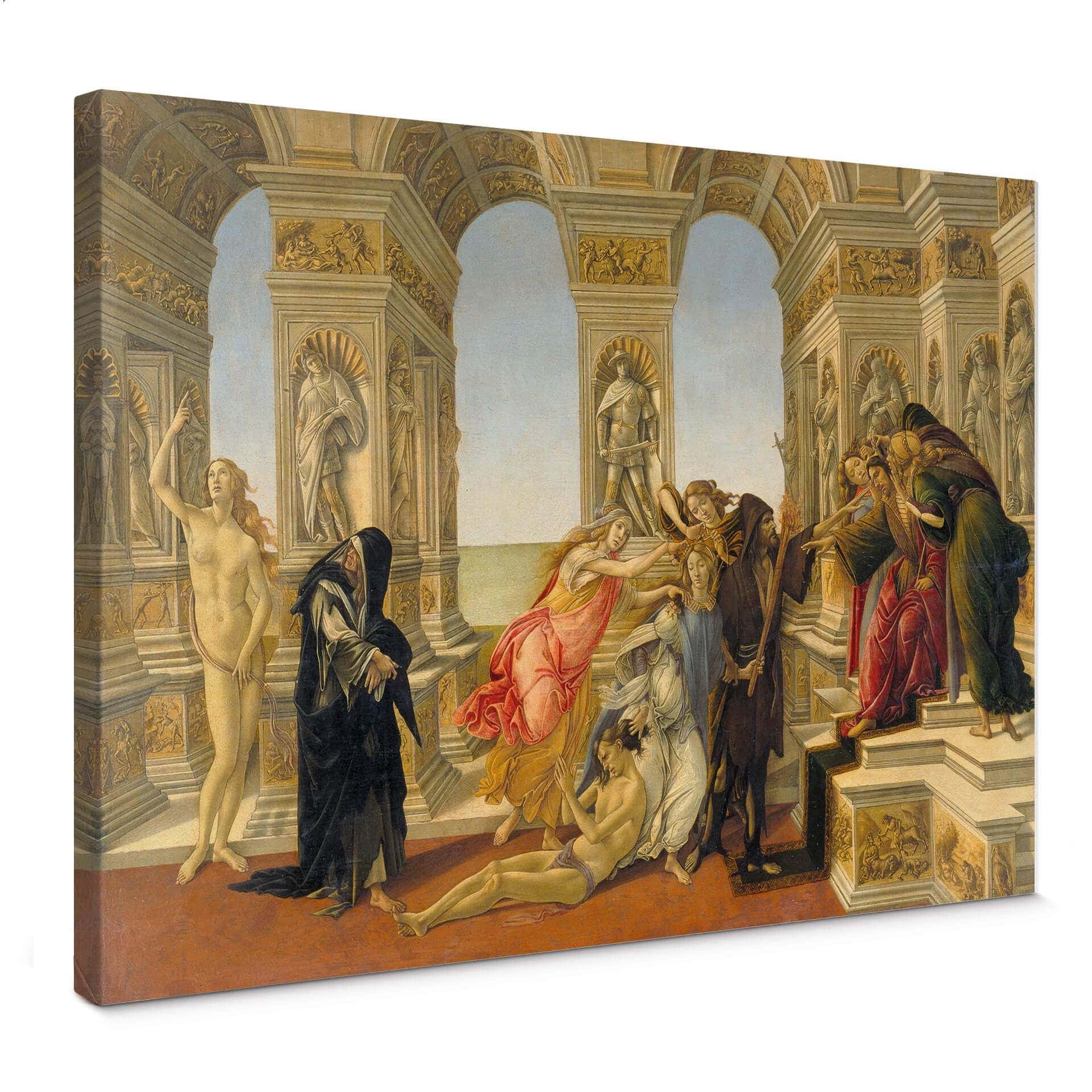 Botticelli - Bagvaskelsen af Apelles - Lærredsprint