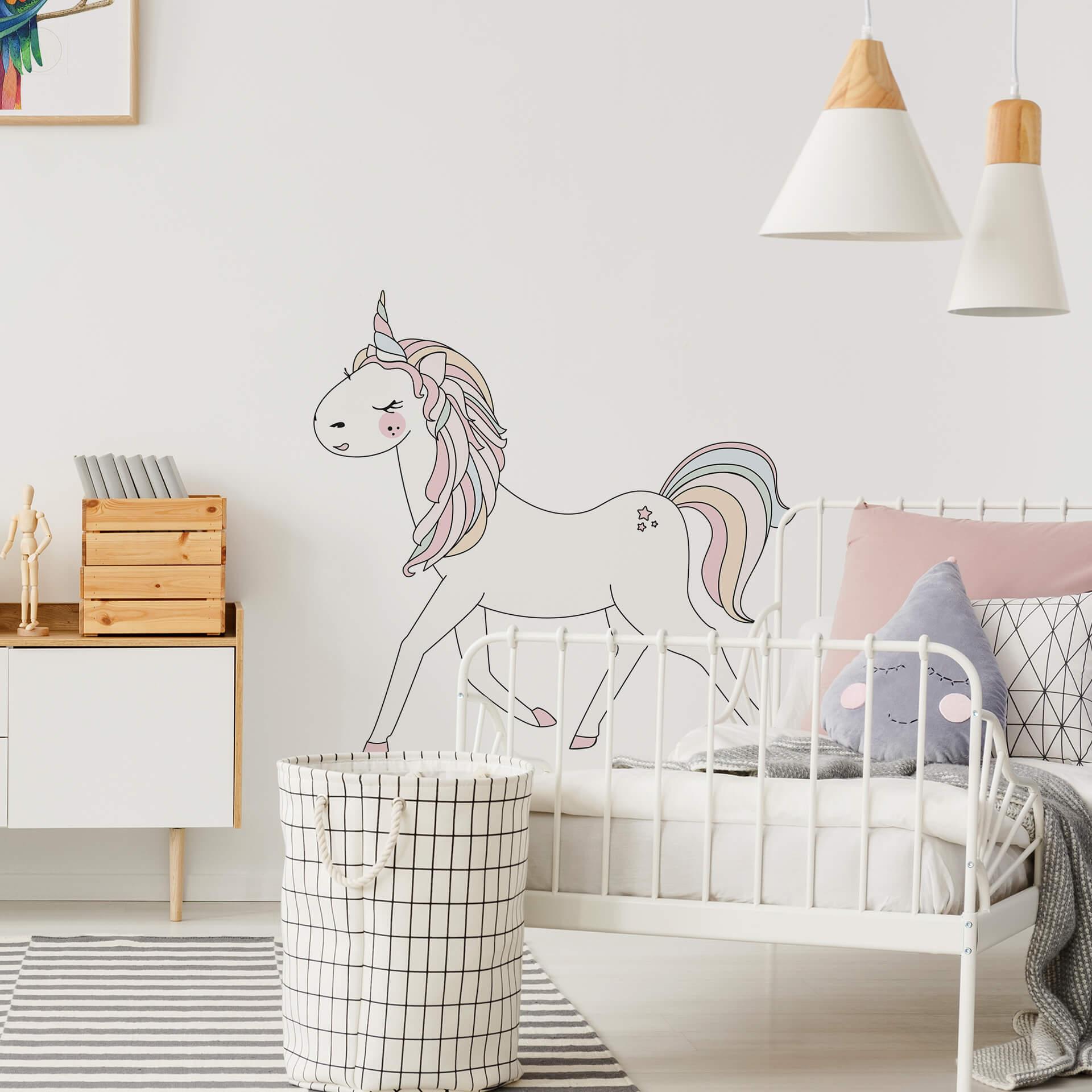 Sticker mural Kvilis - Illustration Licorne au galop