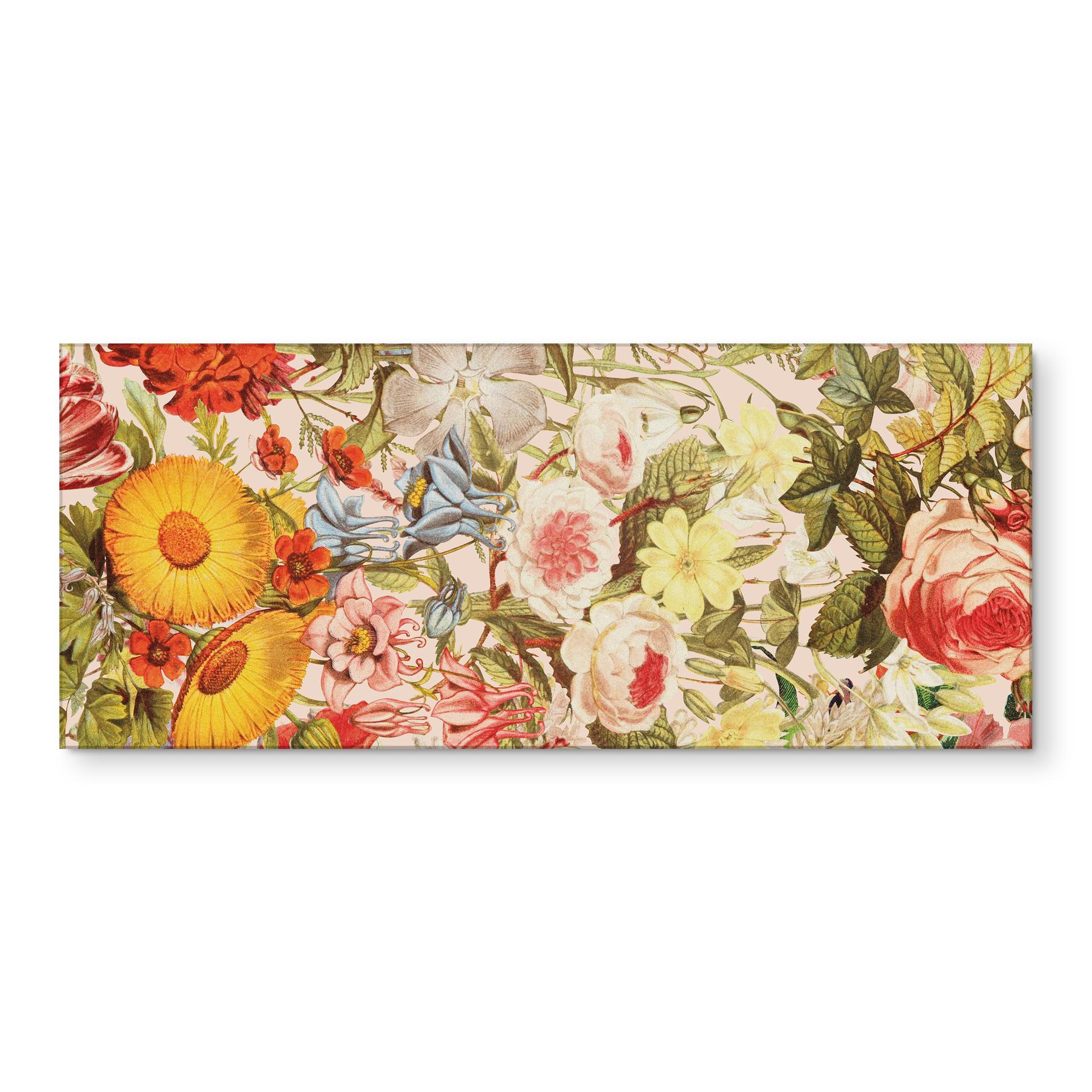 Küchenrückwand Farbenfrohe Blumencollage - Frida Floral Studio