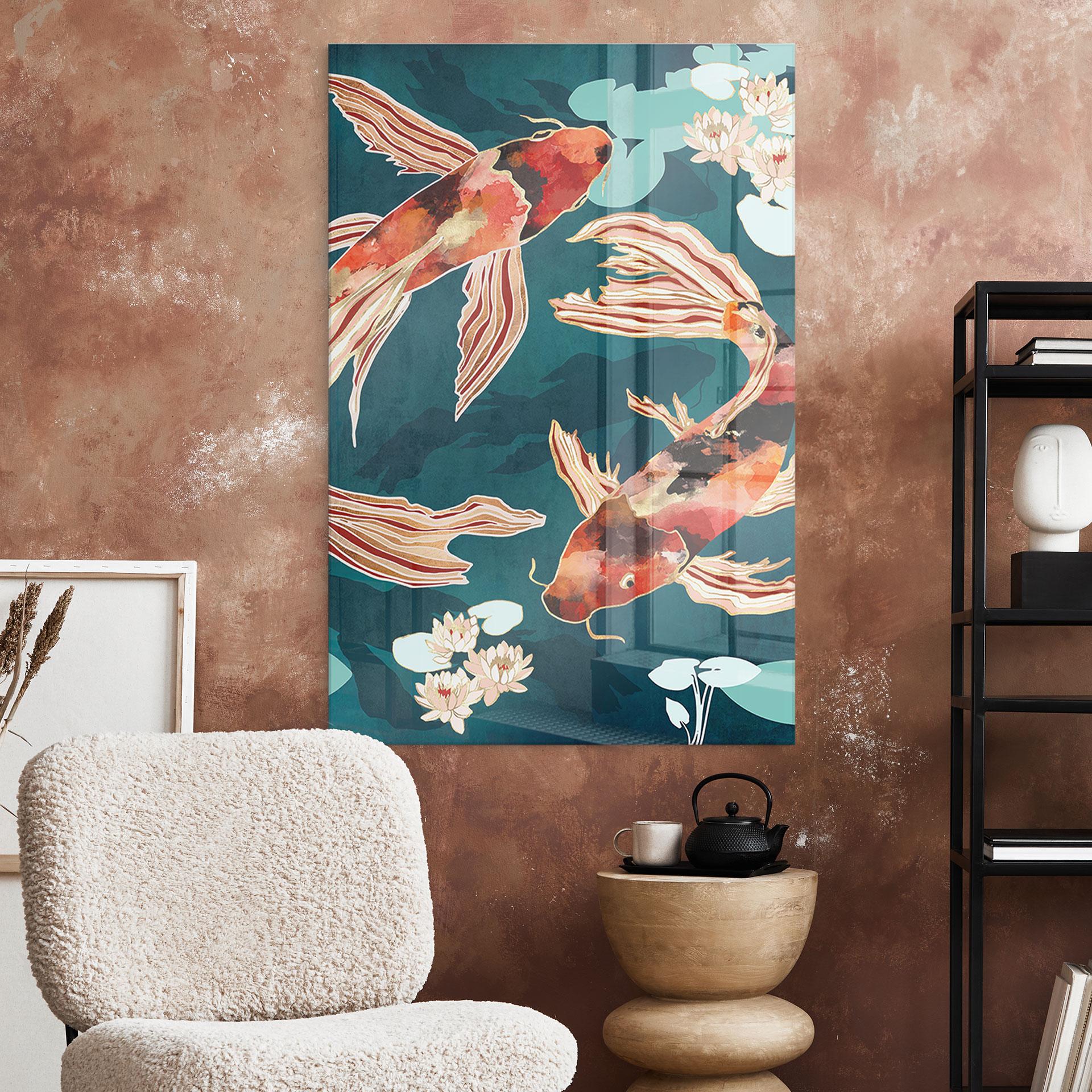Akrylbillede To koi i en dam - SpaceFrog Designs