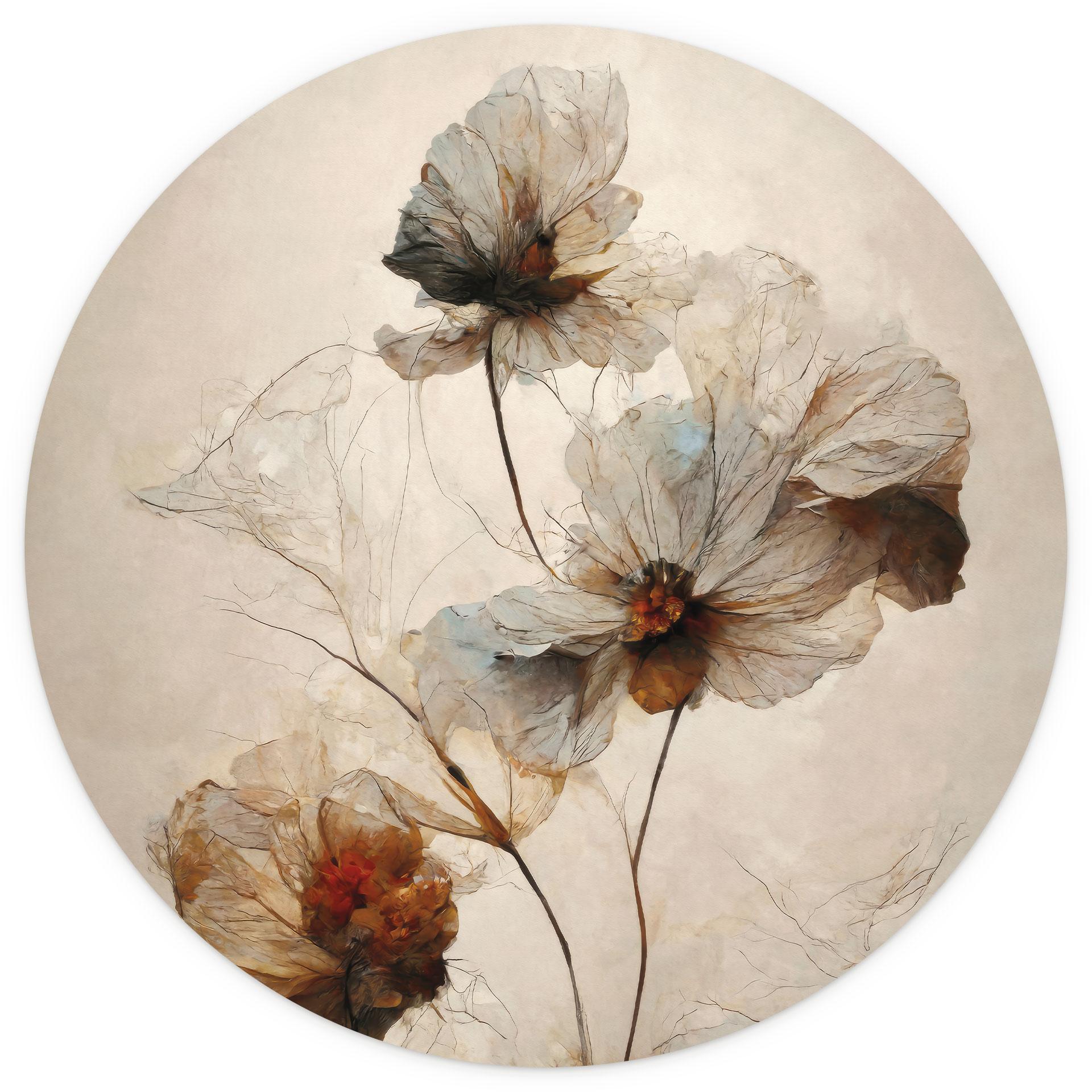 Bloemen Fotobehang | droogbloemen - elegantie van vergankelijkheid - Boomkind - Rond - vliesbehang/z