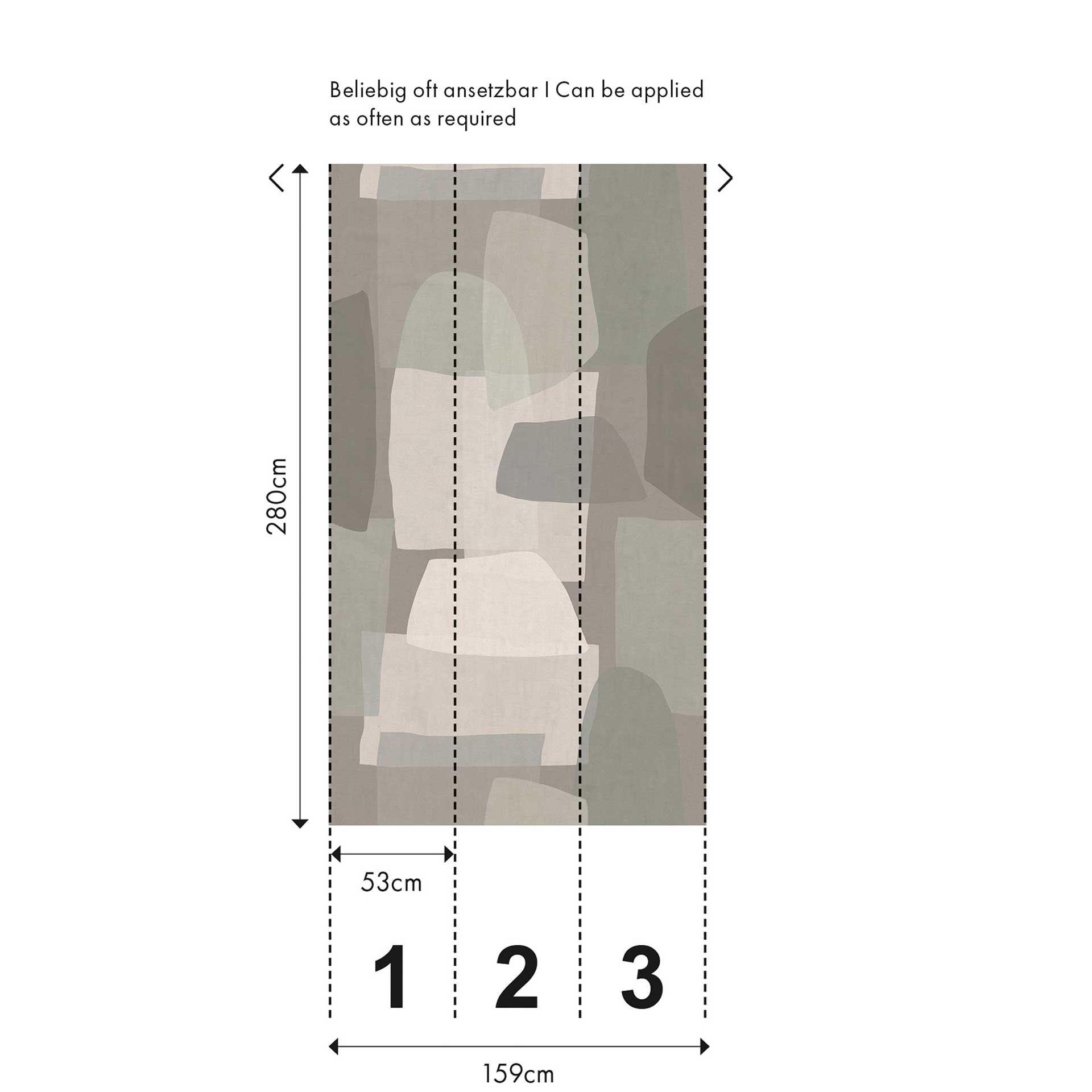 Abstract Fotobehang beige grijs - design behang met natuurvormen - Vliesbehang modern