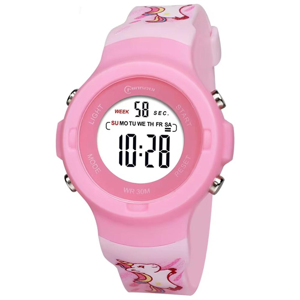 Sport Armbanduhr | Digitale Uhr für Kinder und Jugendliche | Rosa Einhorn
