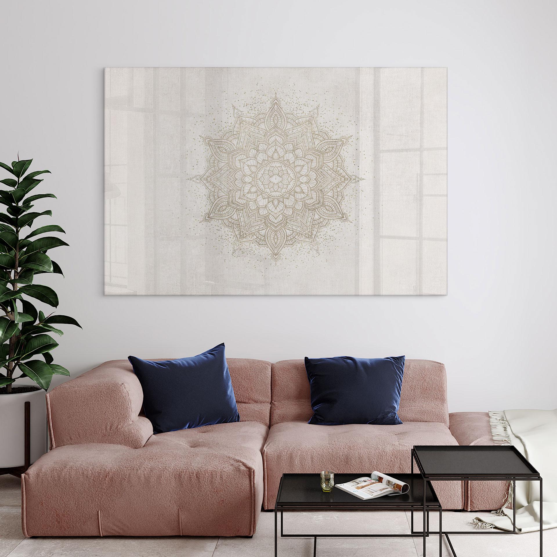 Akrylbillede Boho ornament i linnedlook - Bloomery Decor
