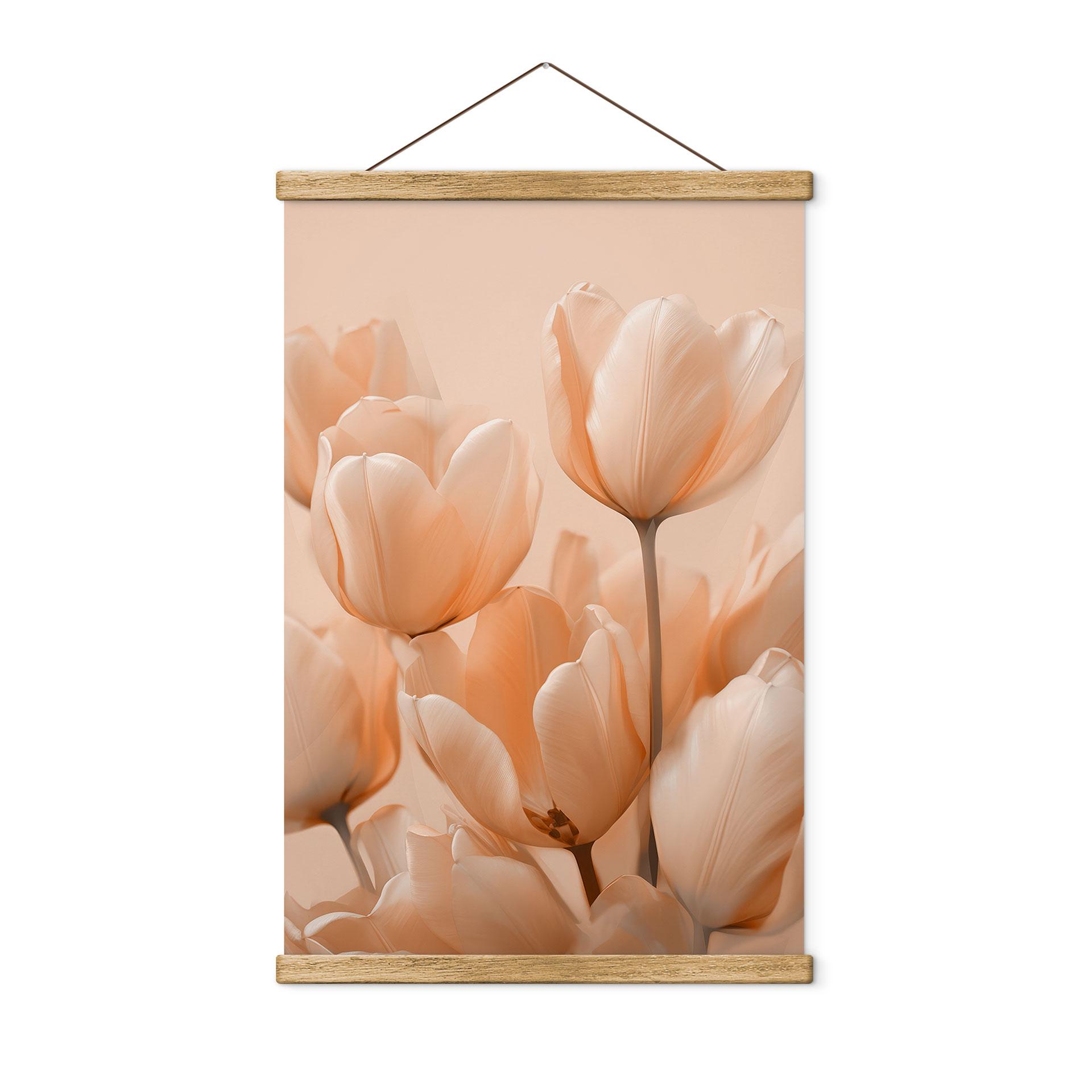 Tekstil plakat Ferskenfarvede tulipaner - Treechild