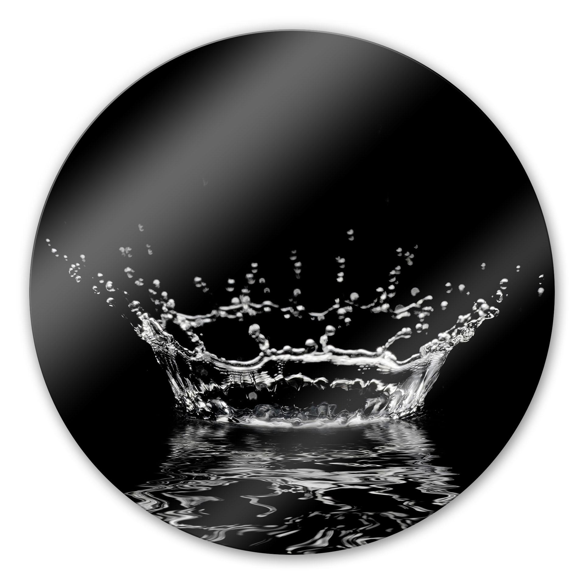 Tableau en verre - Gouttes d'eau - Rond