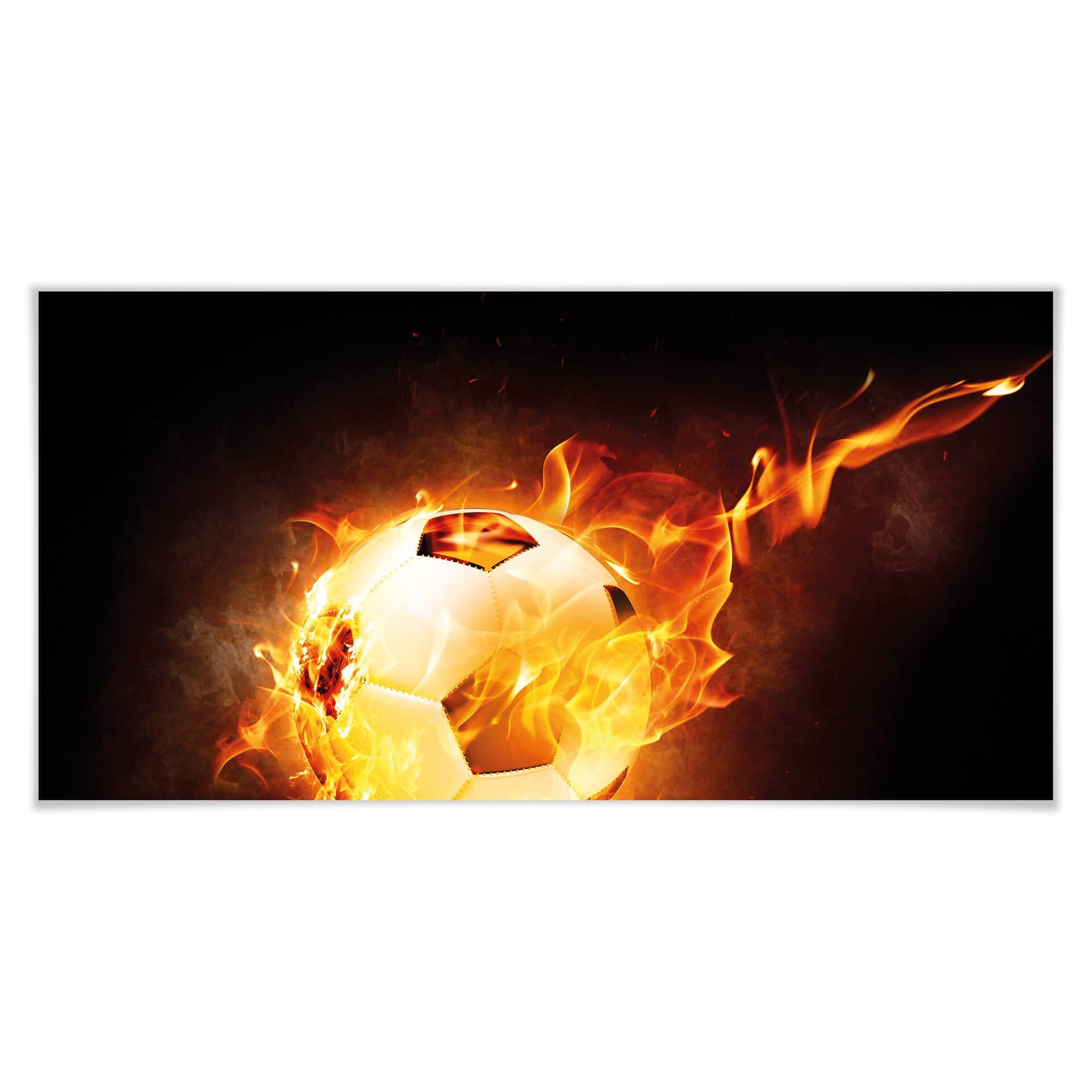 Poster - Pallone da calcio in fiamme - panoramica