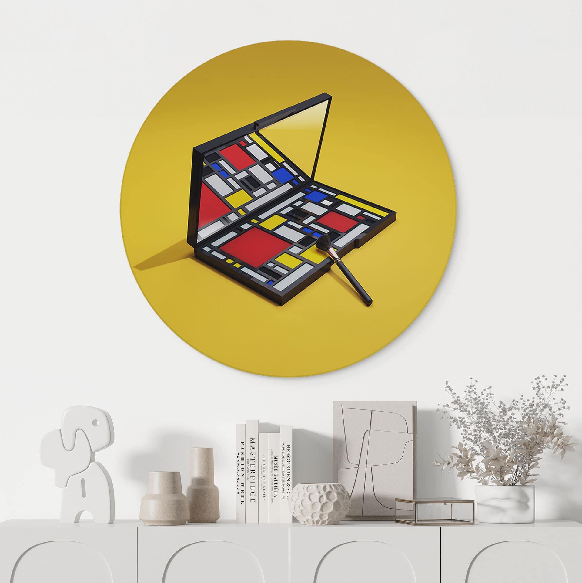 vægdekoration Make-up palet i stil med Piet Mondrian - Pozdniakov – print på aluminium
