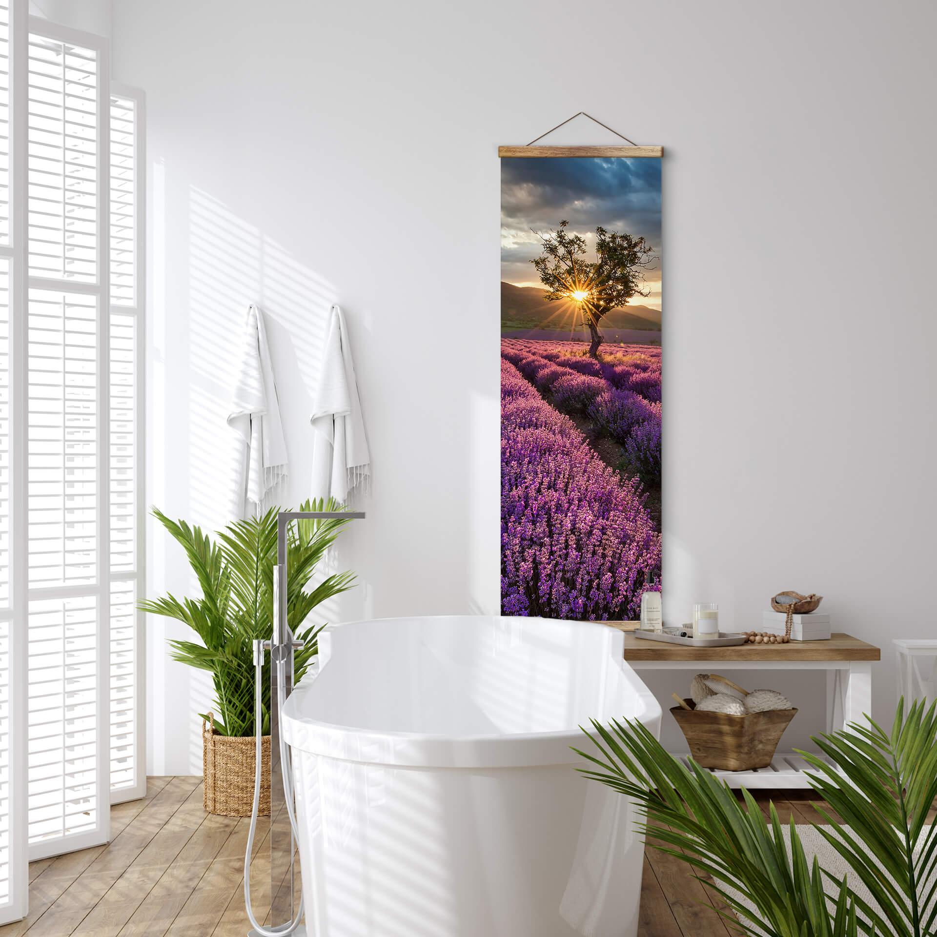 Textielposter Lavendelbloemen in de Provence