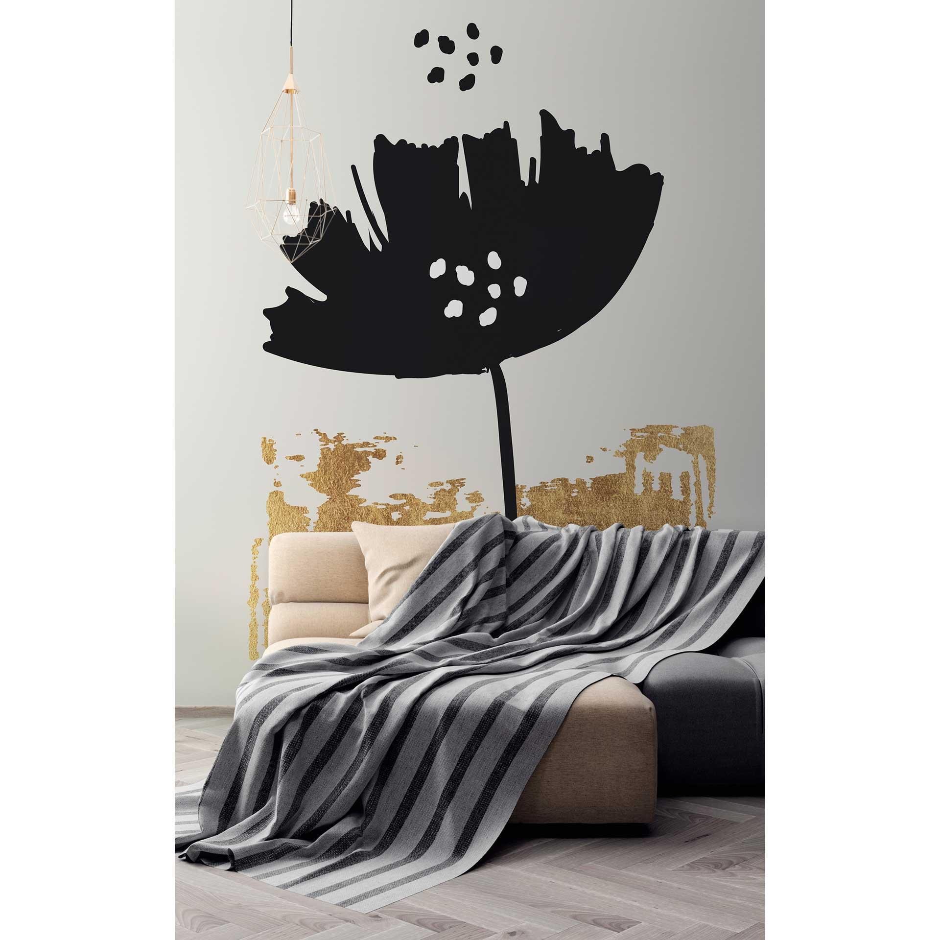 Livingwalls Fotobehang ARTist Kubistika - Black Poppy